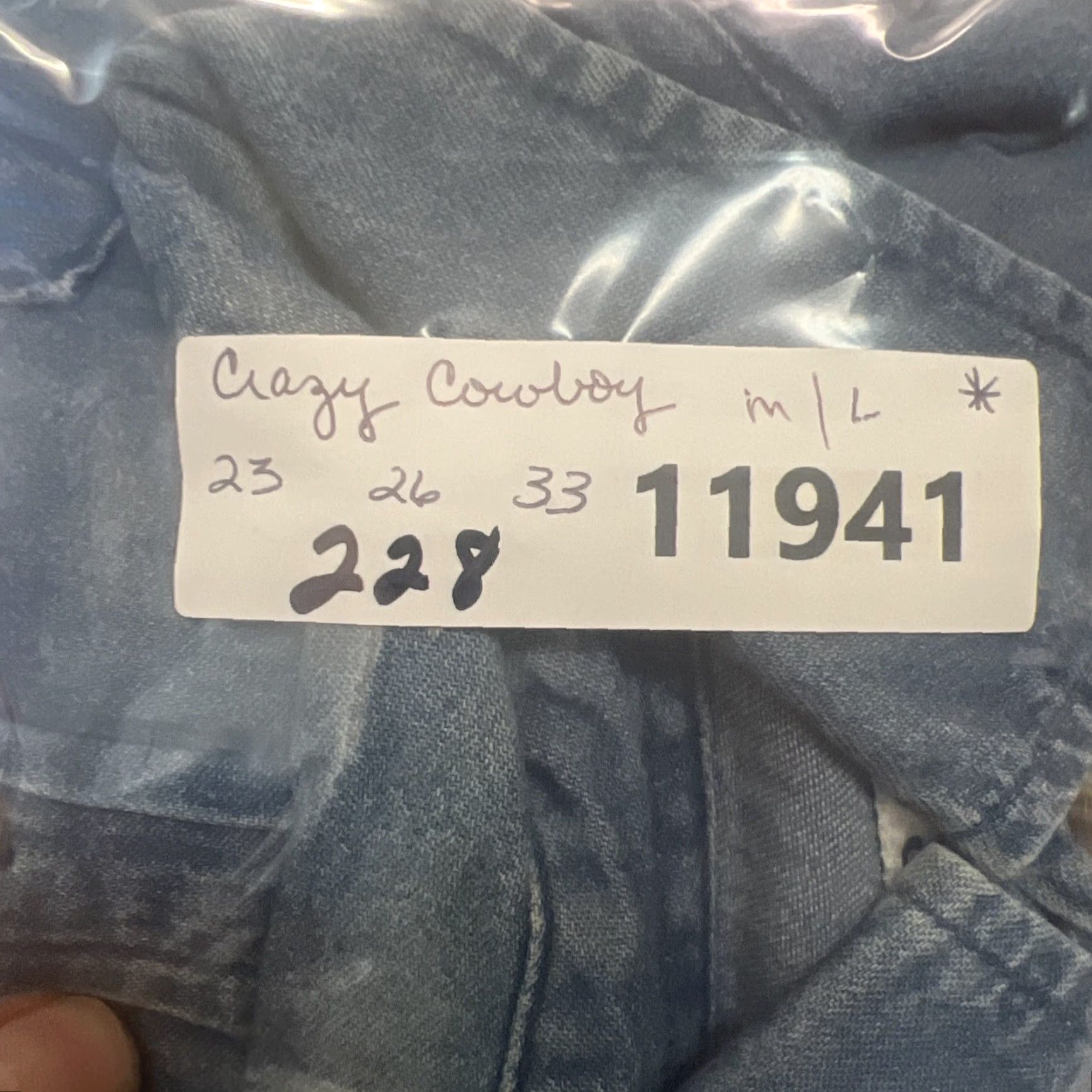 Denime VINTAGE Crazy Cowboy Men’s Denim Shirt Long Sleeve Button-Up Blue Size L Casual, Party, Workwear Size US L / EU 52-54 / 3 - 8 Thumbnail