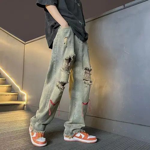 Jean Ami High Street Vintage Ripped Workwear Loose Jeans Size US 30 / EU 46 - 5 Thumbnail