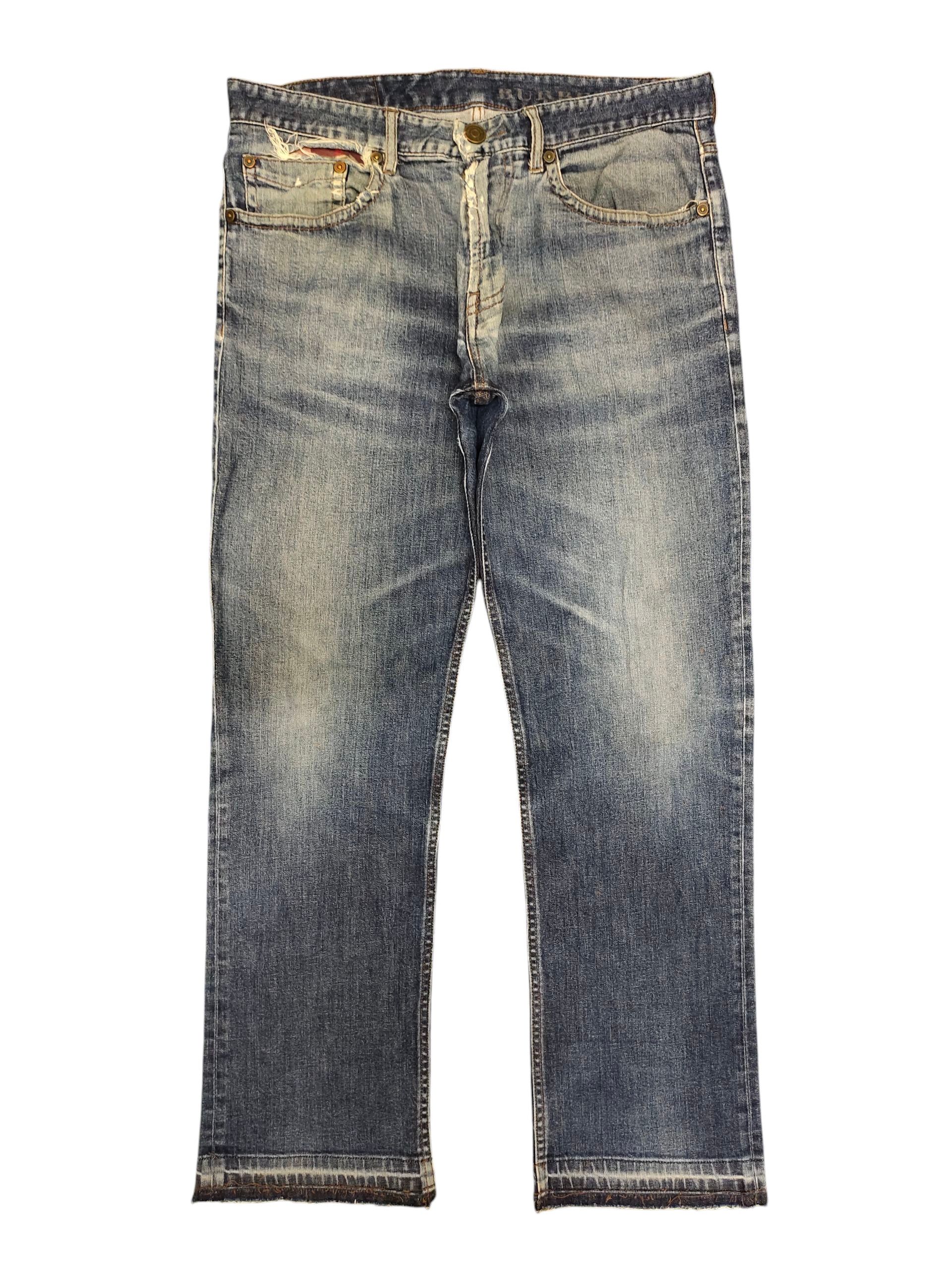 Burberry Clawmark Distress Faded Denim Jeans