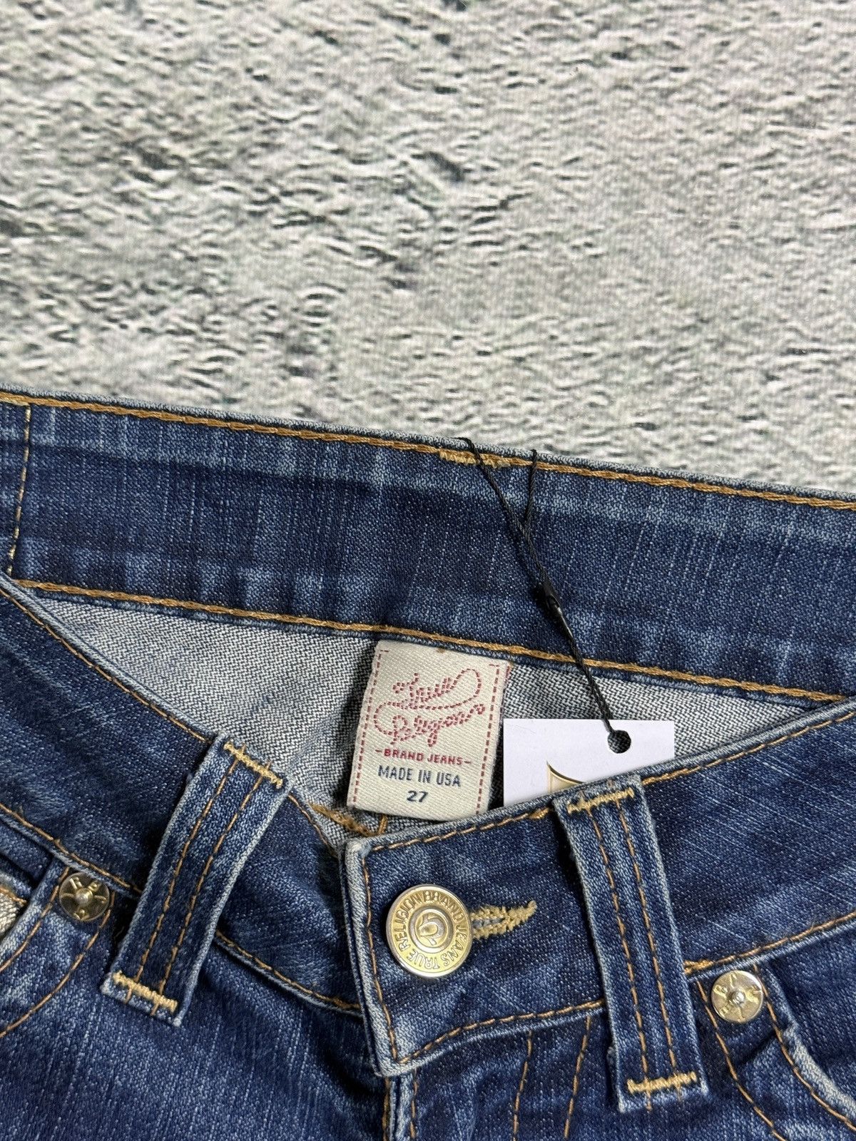 True Religion True Religion jeans Flared bootcut navy silver blue painted Size 27" / US 4 / IT 40 - 10 Thumbnail