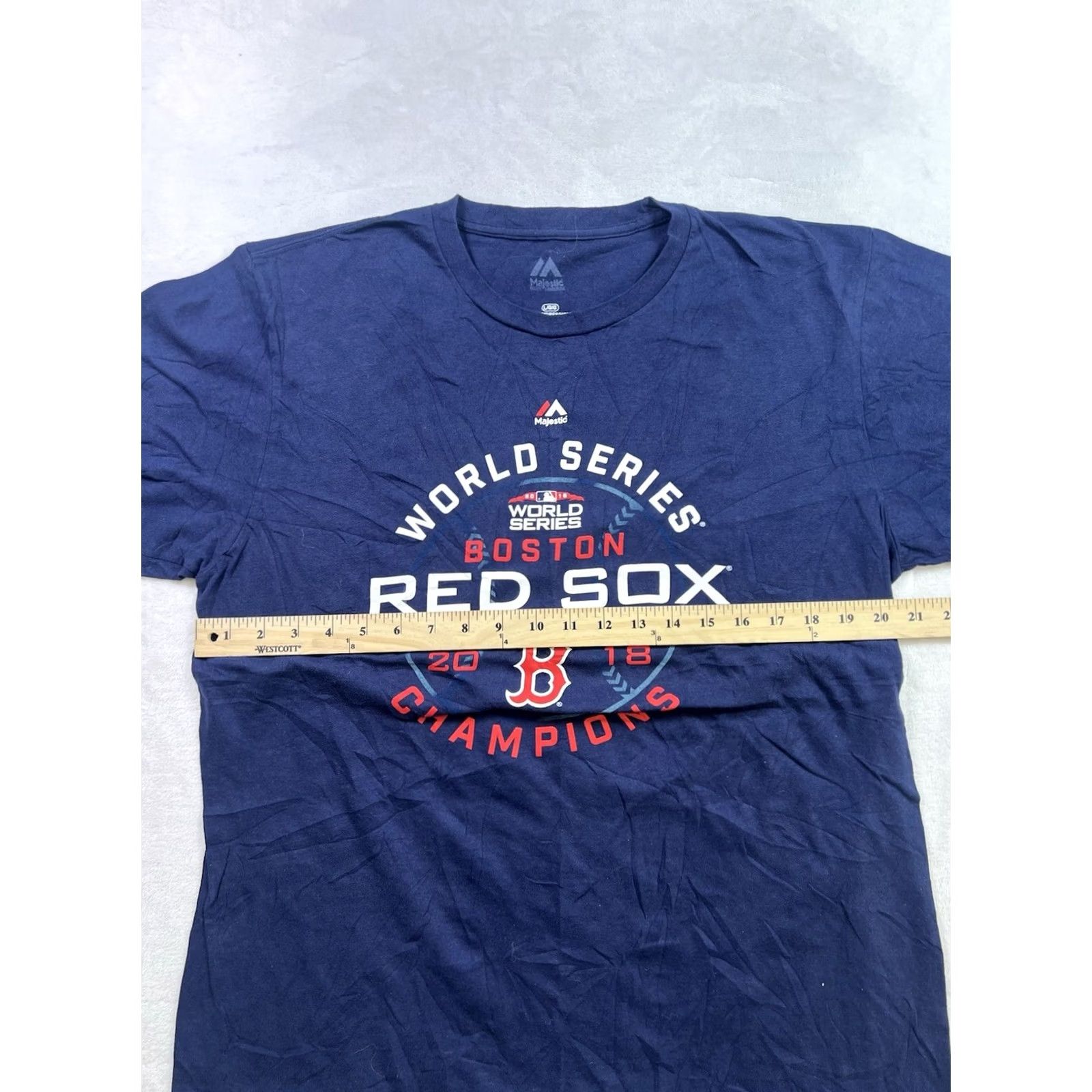 MLB VINTAGE Majestic MLB World Series Champions Boston Red Sox Shirt Mens L Blue 100% Cotton Short Sleeve Bean Town Size US L / EU 52-54 / 3 - 3 Thumbnail