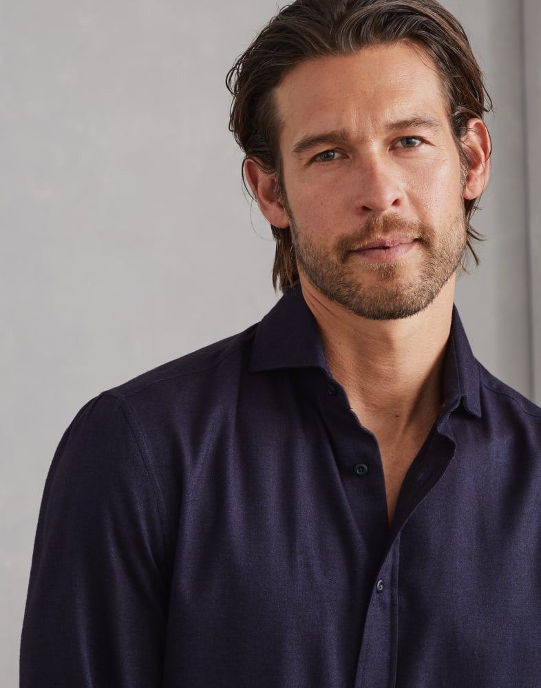 Brunello Cucinelli o1w1db10825 Shirt in Midnight Blue Size US S / EU 44-46 / 1 - 2 Thumbnail
