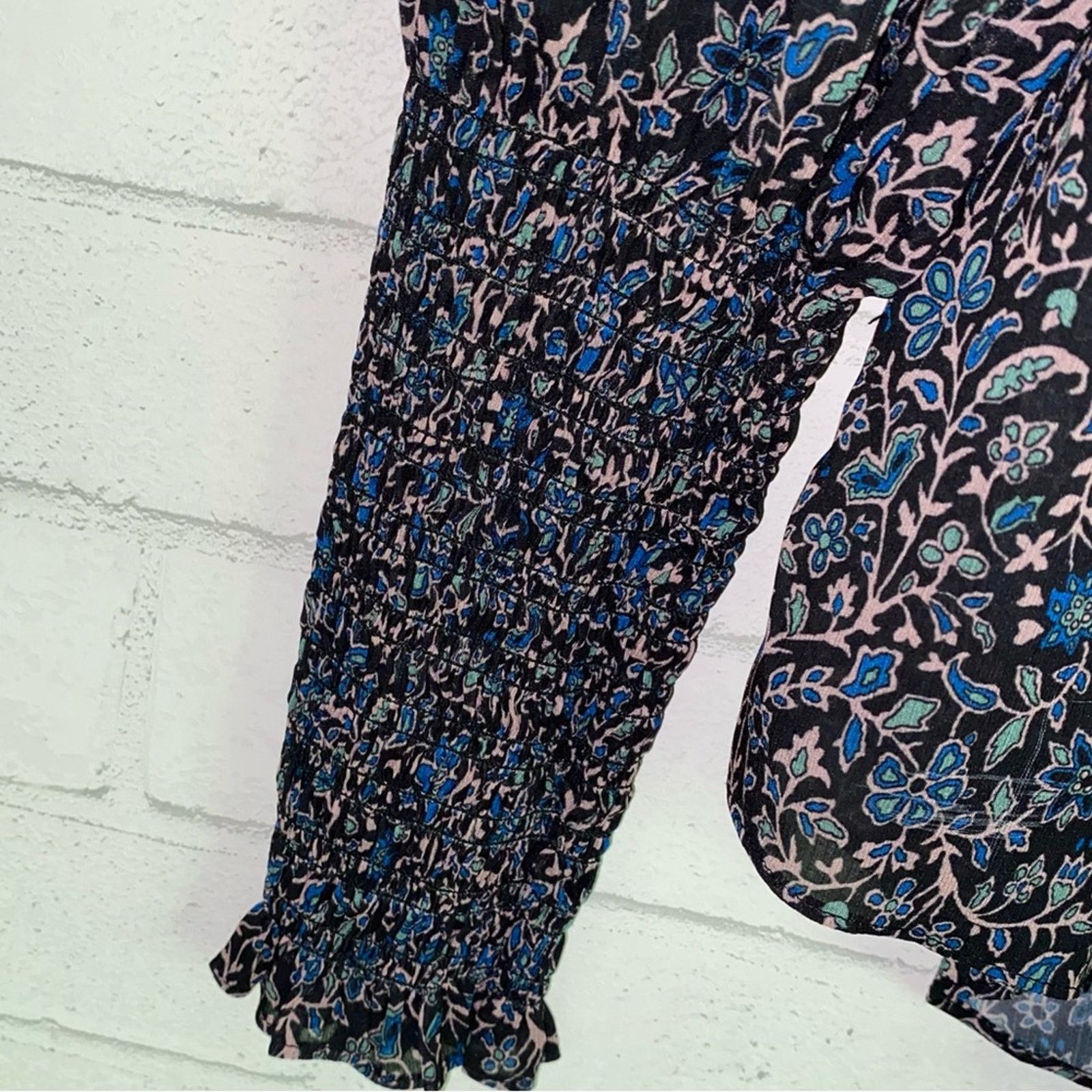 Veronica Beard Veronica Beard $277 Jaz Black Floral Balloon Sleeve Blouse 0 Size XS / US 0-2 / IT 36-38 - 16 Thumbnail