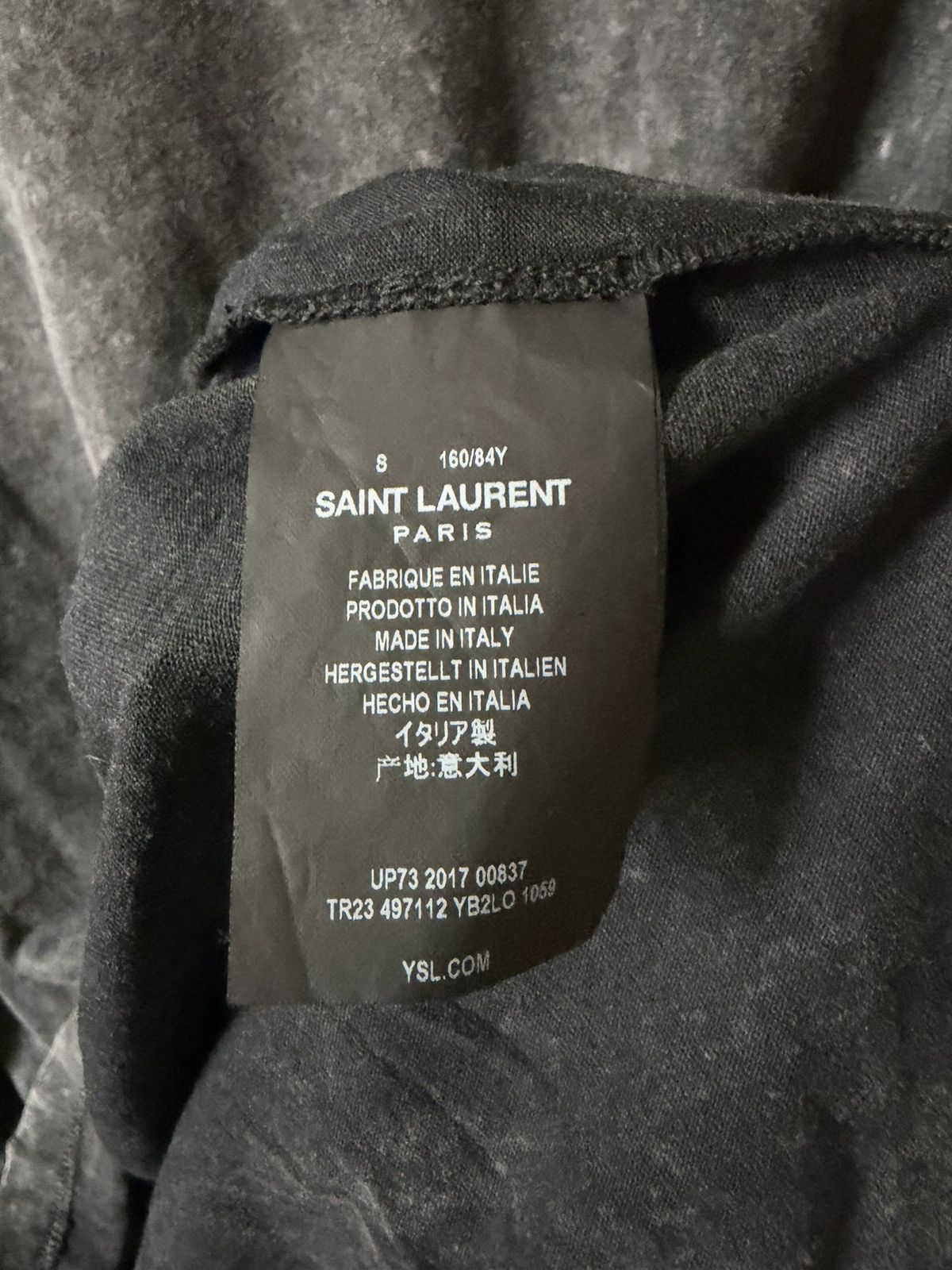 Saint Laurent Paris Saint Laurent Paris 2017 distressed faded T-shirt tee Size US S / EU 44-46 / 1 - 6 Thumbnail