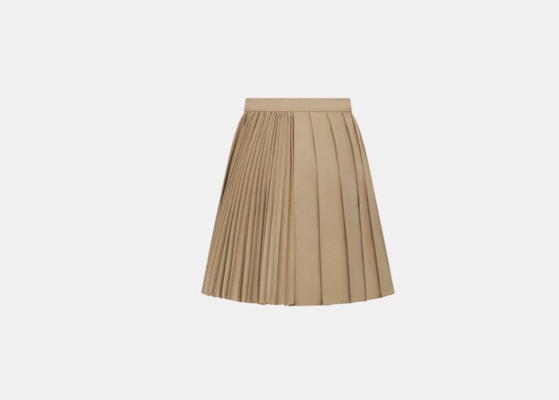 Dior o1w1db10425 351J33A Pleated Mini Skirt in Beige Size 25" / US 0 / IT 36 - 2 Thumbnail