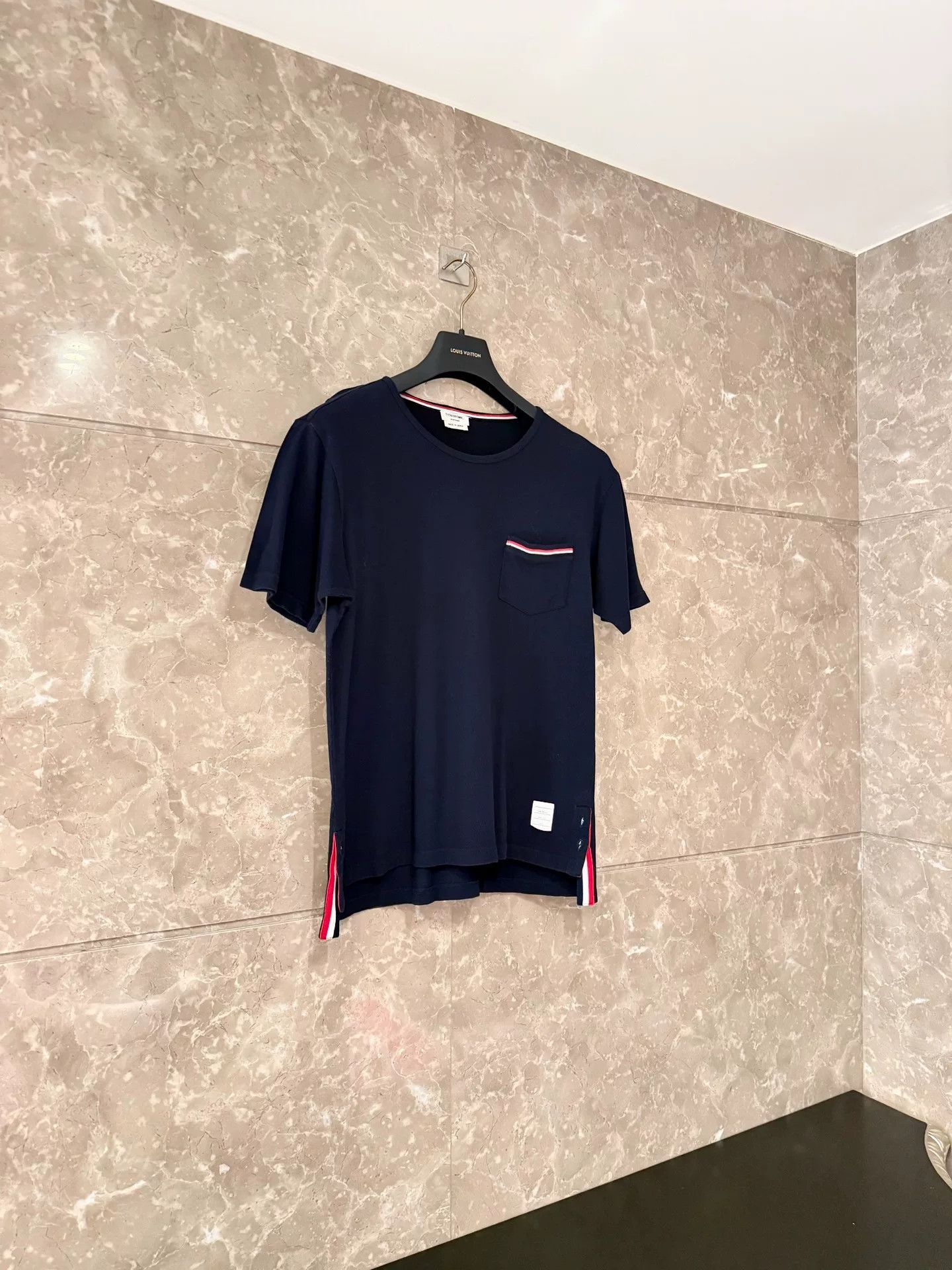 Thom Browne Thom Browne Dark Blue Striped T-shirt Size US M / EU 48-50 / 2 - 1 Thumbnail