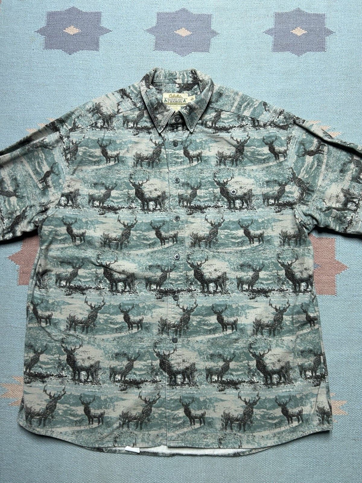Vintage Vtg Cabelas button shirt deerskin chamois deer print XL tall Size US XL / EU 56 / 4 - 3 Thumbnail