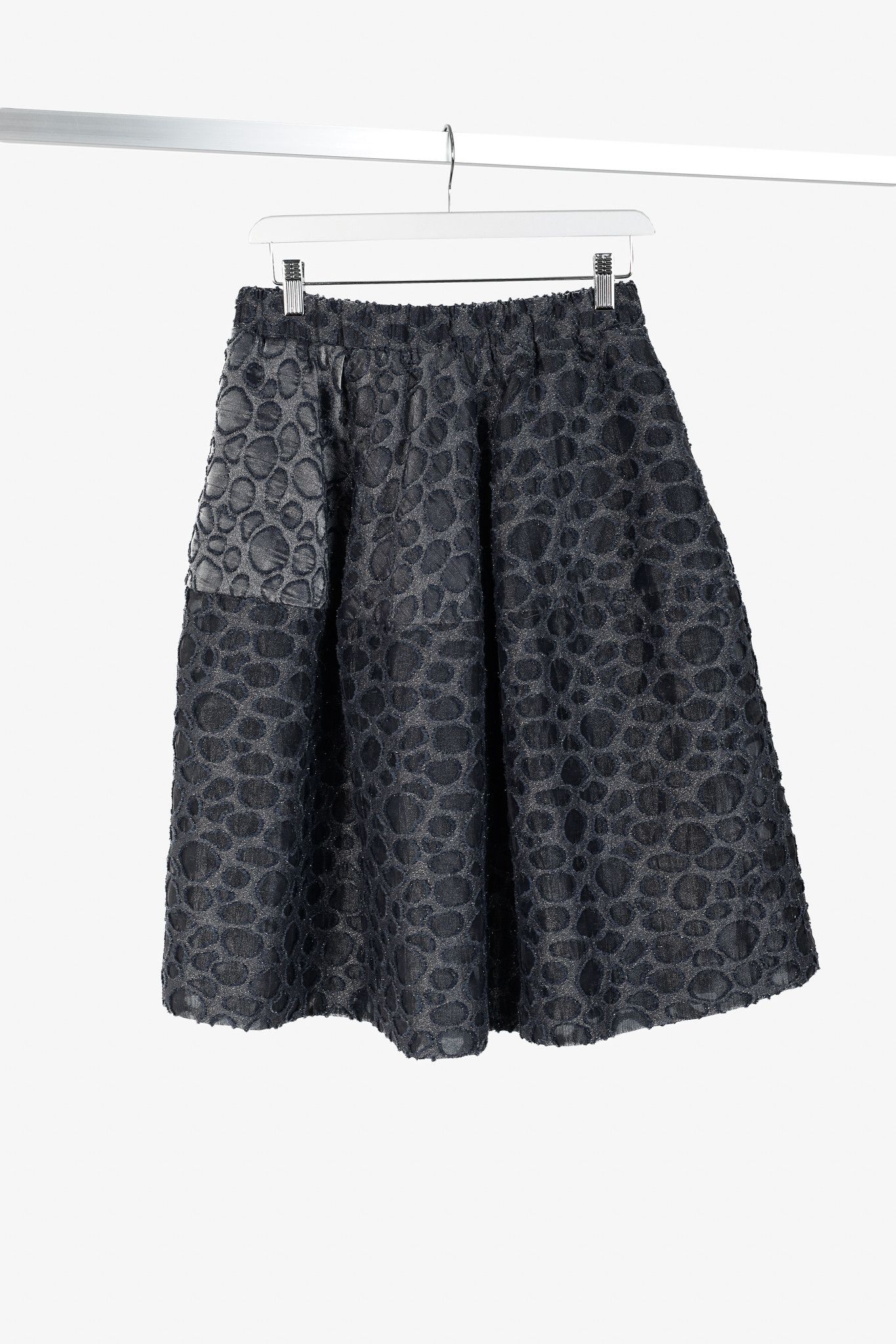 CO Co PF/16 Grey Metallic Spotted-Jacquard Gathered Mini Skirt Size 26" / US 2 / IT 38 - 1 Thumbnail