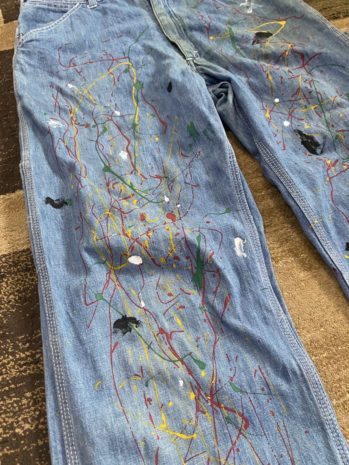 If Six Was Nine × Lee × Vintage Vintage Lee Paint Splatter Carpenter Denim Size US 34 / EU 50 - 6 Thumbnail