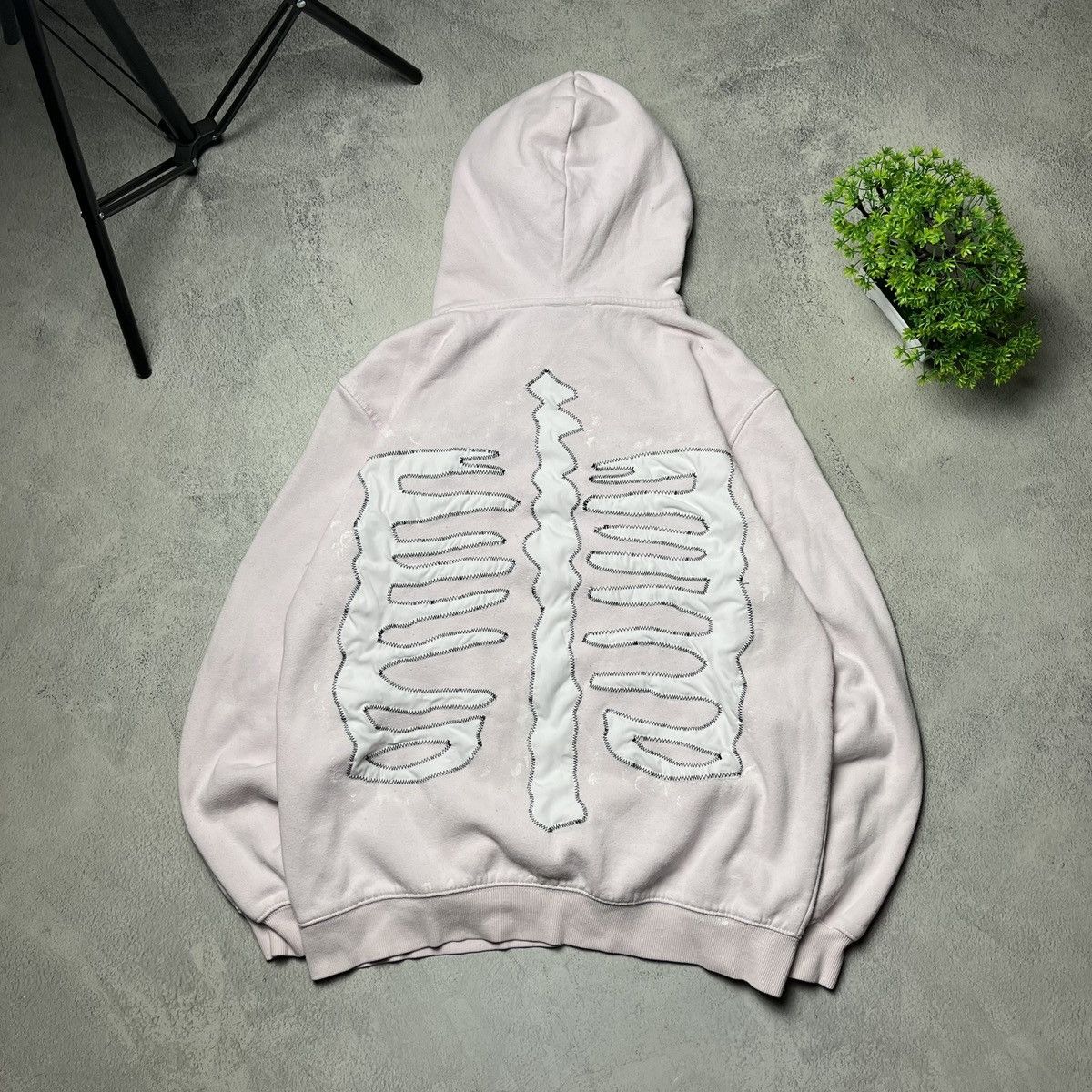 Nike × Vintage Hype Custom Nike Ghost x Skeleton y2k pink hoodie Size US S / EU 44-46 / 1 - 2 Thumbnail