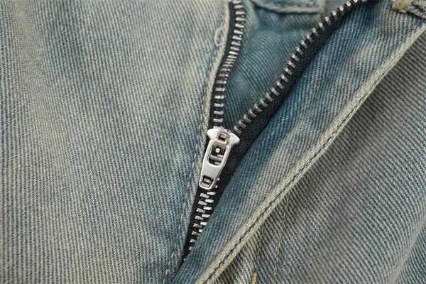 Men's street style punk distressed washed jeans