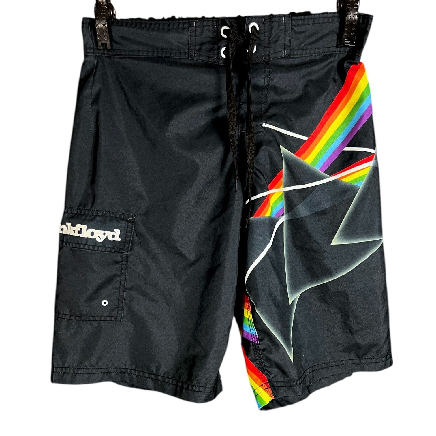 Pink Floyd Men's Pink Floyd Dark Side of the Moon Black Board Shorts -M Size US 32 / EU 48 - 1 Thumbnail