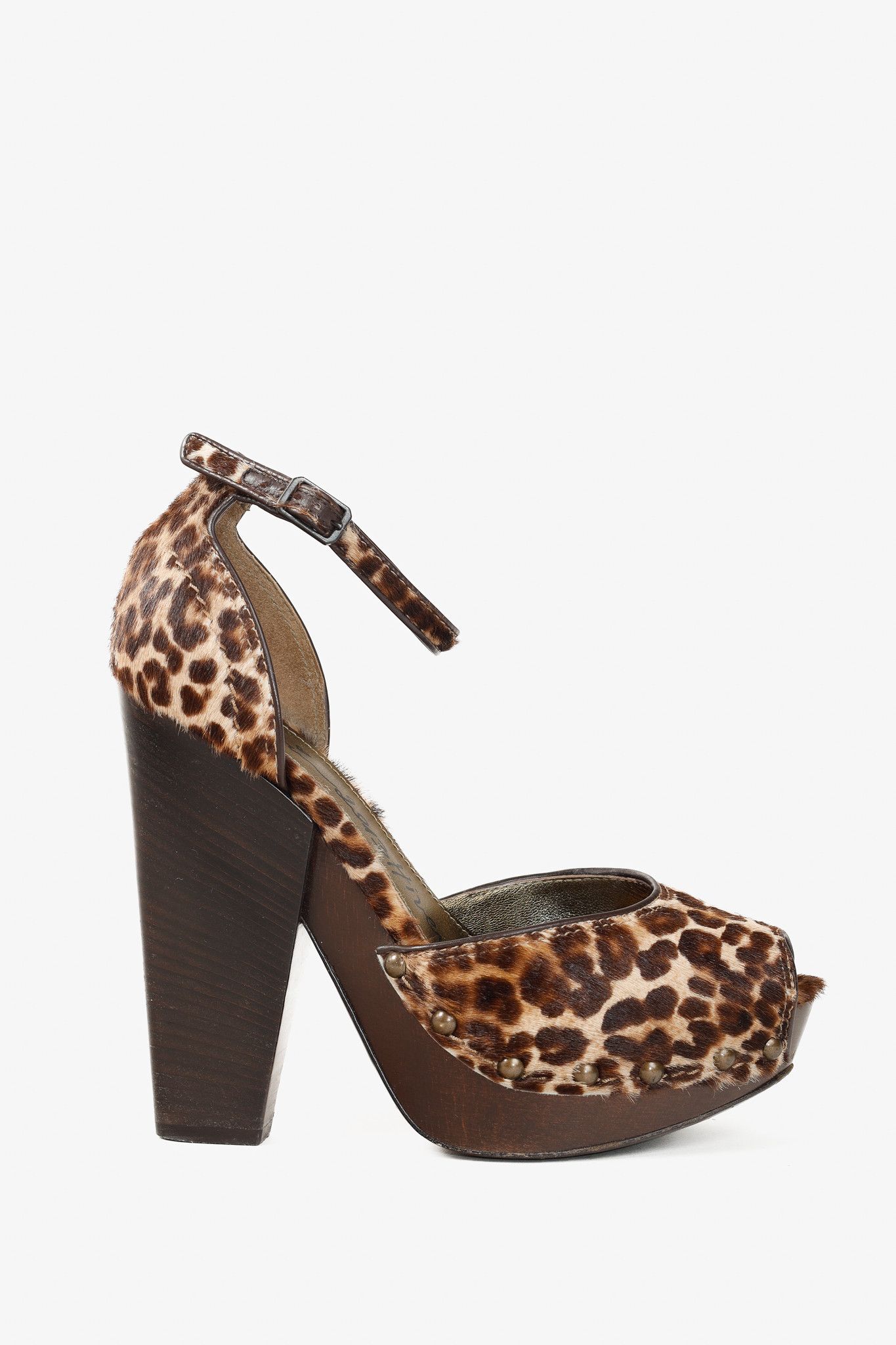 Lanvin Lanvin AW/13 Brown Leopard Pony Hair Platform Heels Size US 7 / IT 37 - 1 Thumbnail