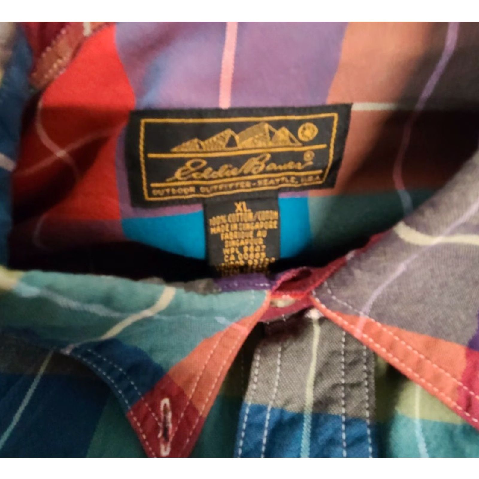 Eddie Bauer Eddie Bauer Shirt Plaid Pocket L/S Button-Down Multicolor XL Mens Large Casual Pocketed Size US XL / EU 56 / 4 - 2 Thumbnail