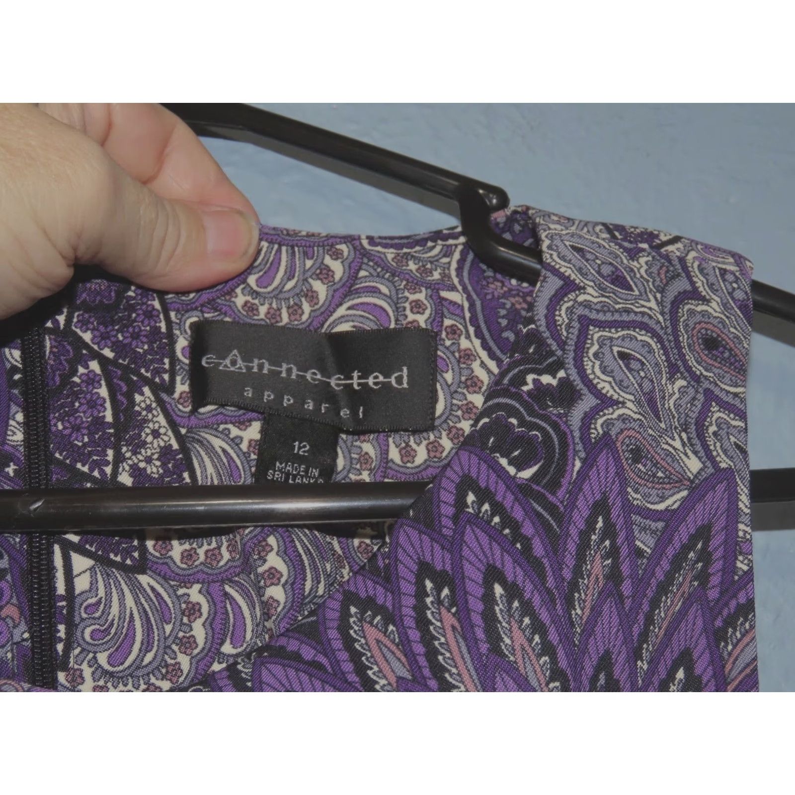 Vintage Connected Apparel Purple Floral Paisley Sleeveless Straight Dress Size 12 Size XL / US 12-14 / IT 48-50 - 4 Thumbnail
