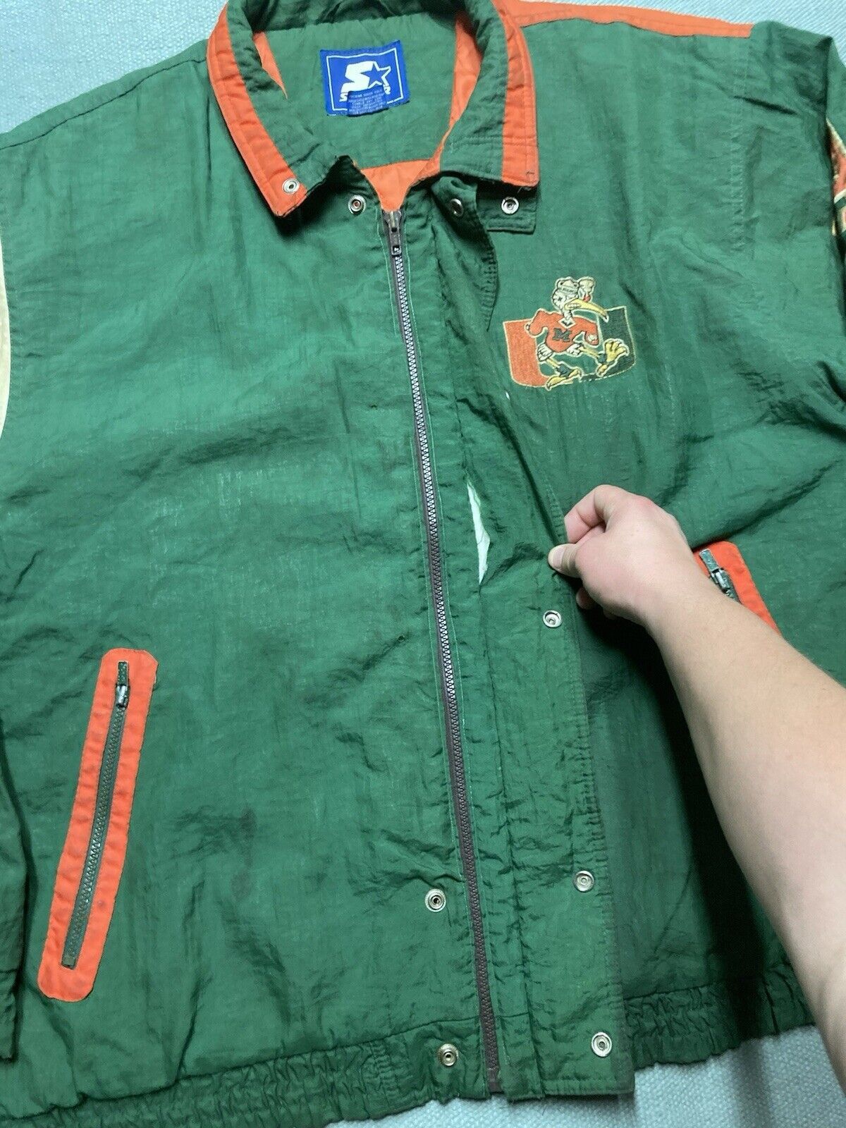 Starter × Vintage university of Miami hurricanes puffer jacket starter NCAA XL Size US XL / EU 56 / 4 - 7 Thumbnail