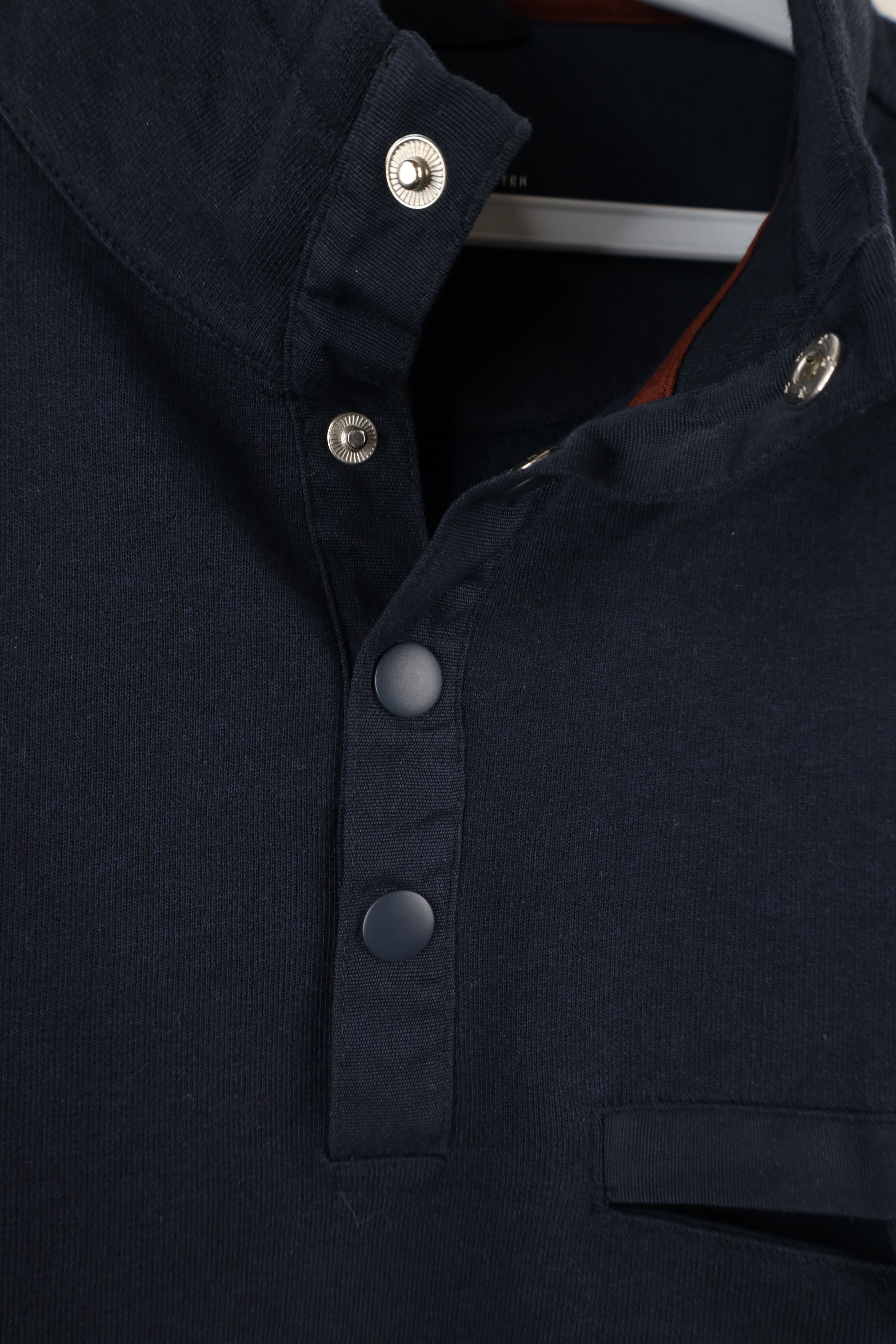 UNTUCKit × Vintage Untuckit Blank Snap Button Fleece Pullover Sweater Navy Blue Size US L / EU 52-54 / 3 - 5 Thumbnail