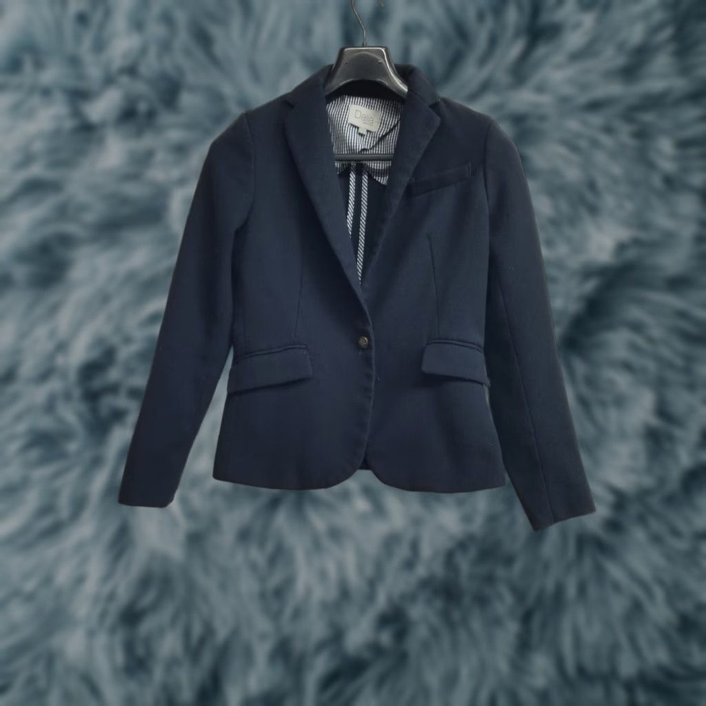 Vintage Dalia Blazer Women XS Navy Blue Button Career Office Striped Workwear Size XS / US 0-2 / IT 36-38 - 1 Thumbnail