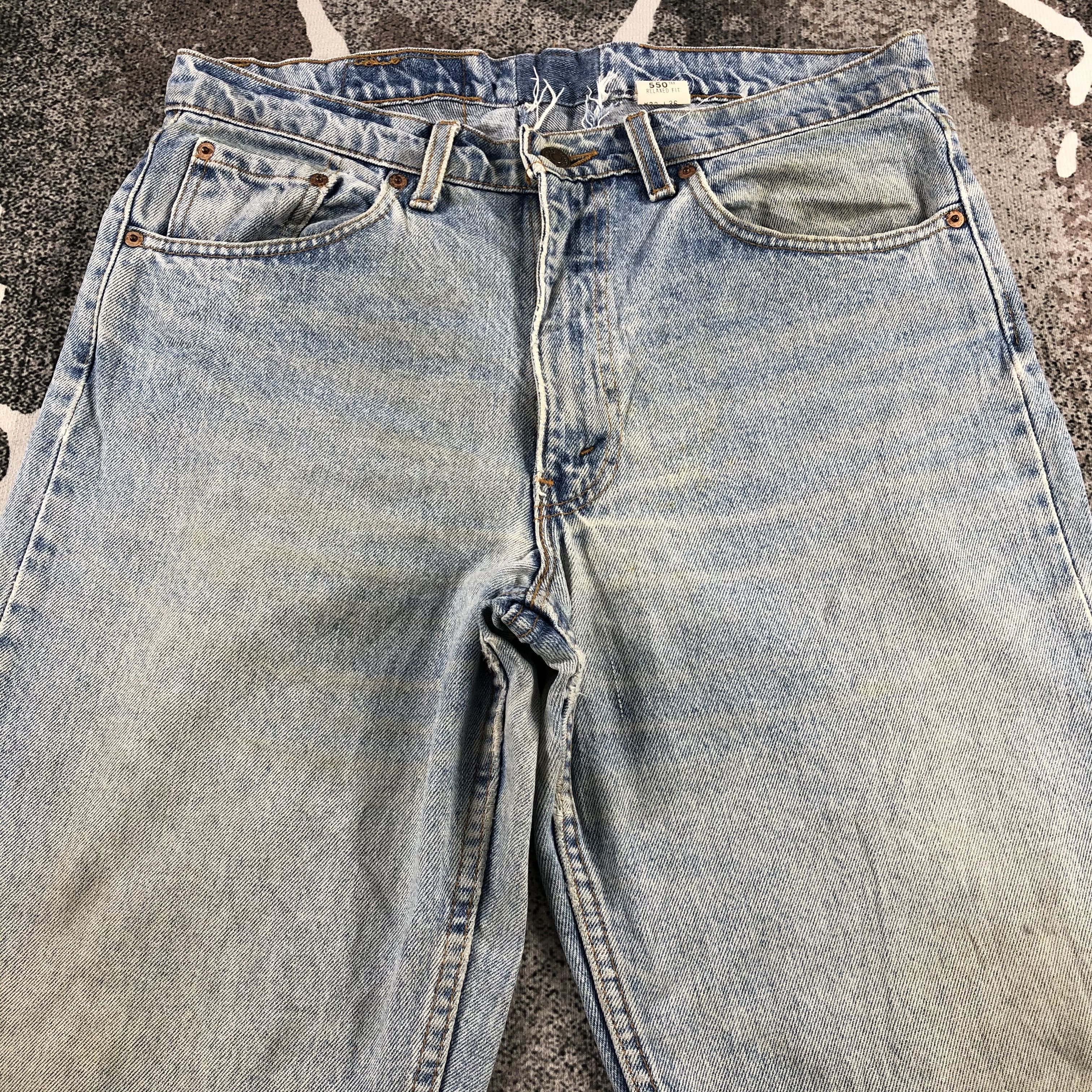 Levi's Vintage 90s Levis 550 Jeans Medium Wash Denim KJ932 Size US 33 - 3 Thumbnail