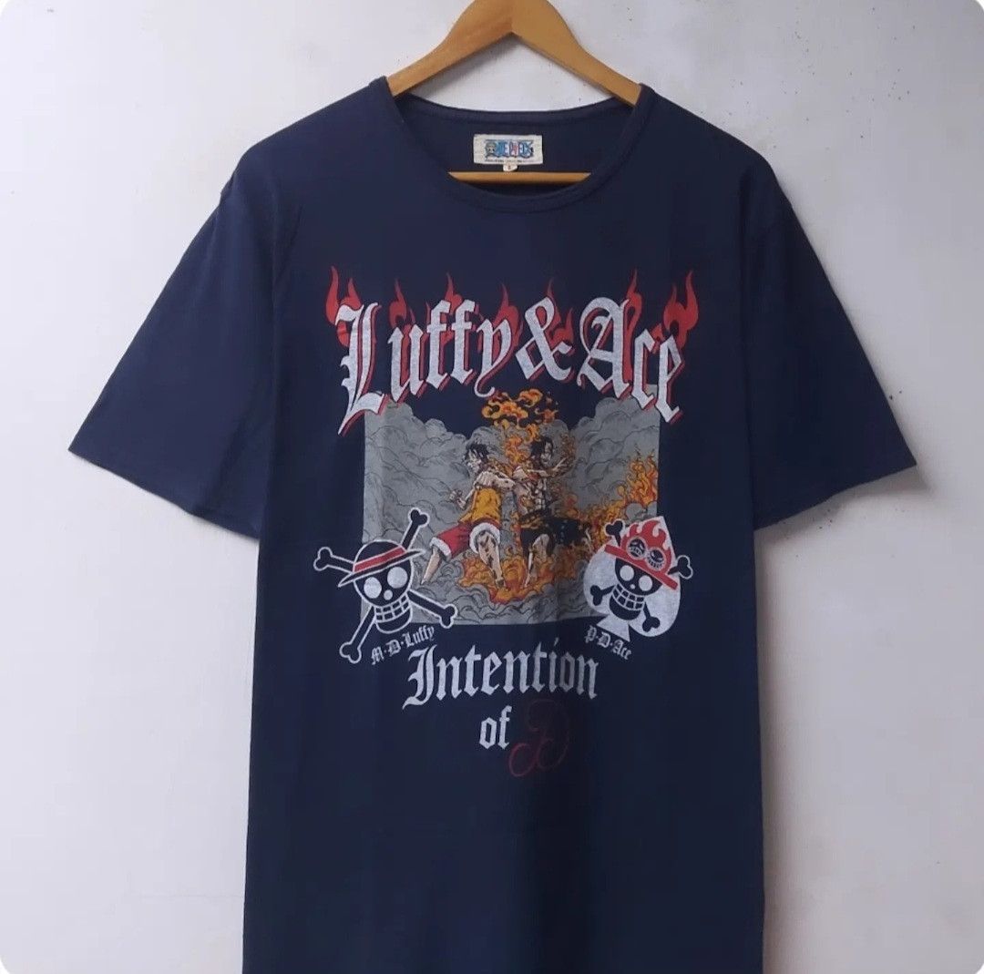Japanese Brand × One Piece × Vintage Vtg One Piece Luffy & Ace Intention Of D Anime Tshirt Size US M / EU 48-50 / 2 - 4 Thumbnail