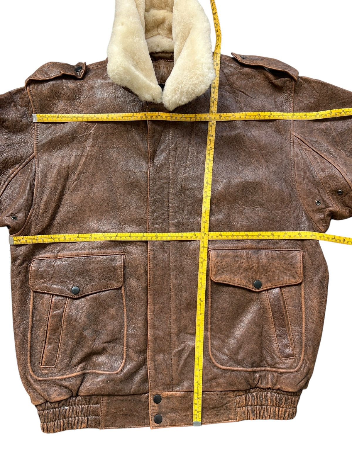Vintage Vintage Reno France Fur Brown G1 Leather Jacket Size US L / EU 52-54 / 3 - 14 Thumbnail