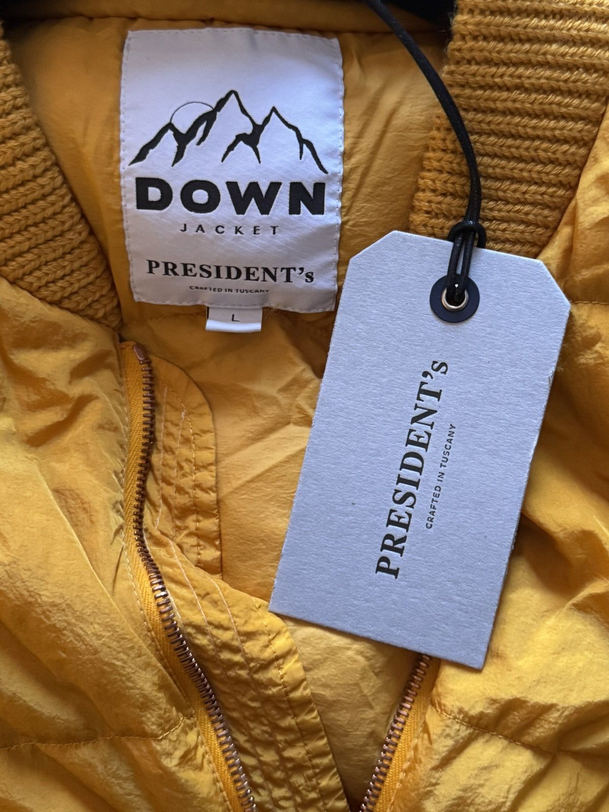 President's PRESIDENT'S Italian Down Puffer Jacket Yellow Size Large Size US L / EU 52-54 / 3 - 7 Thumbnail