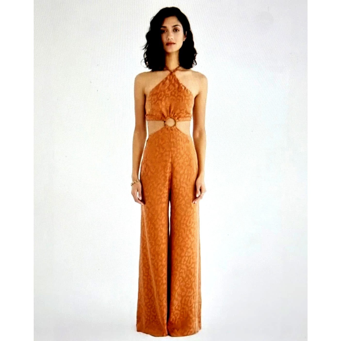 Other Rumer Animal Jumspuit - Rust Leopard- size XS Size 24" / US 00 / IT 34 - 4 Thumbnail