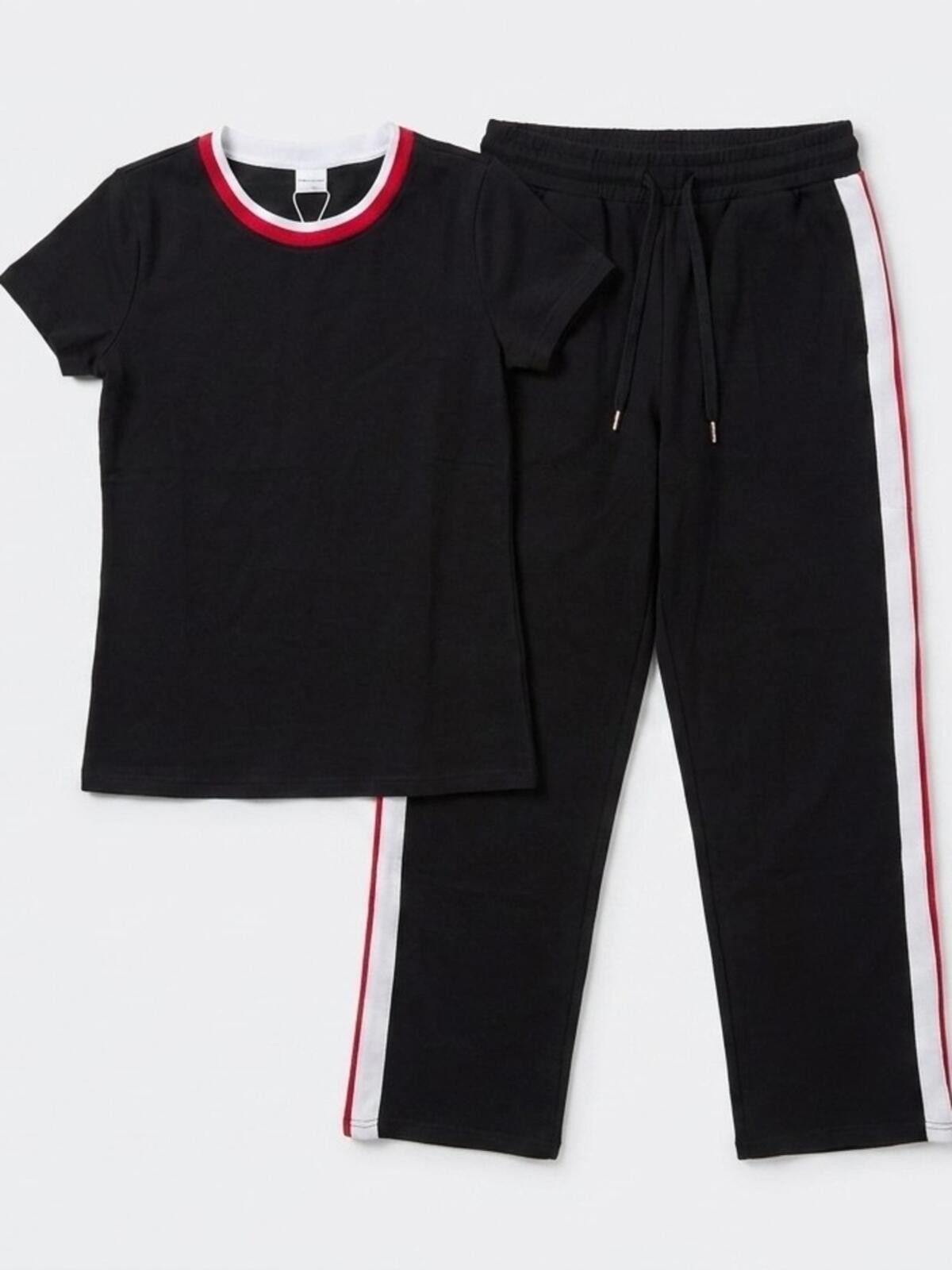 Wildfox Wildfox Black Track Jogger Set with Red and White Trim Size 28" / US 6 / IT 42 - 1 Thumbnail