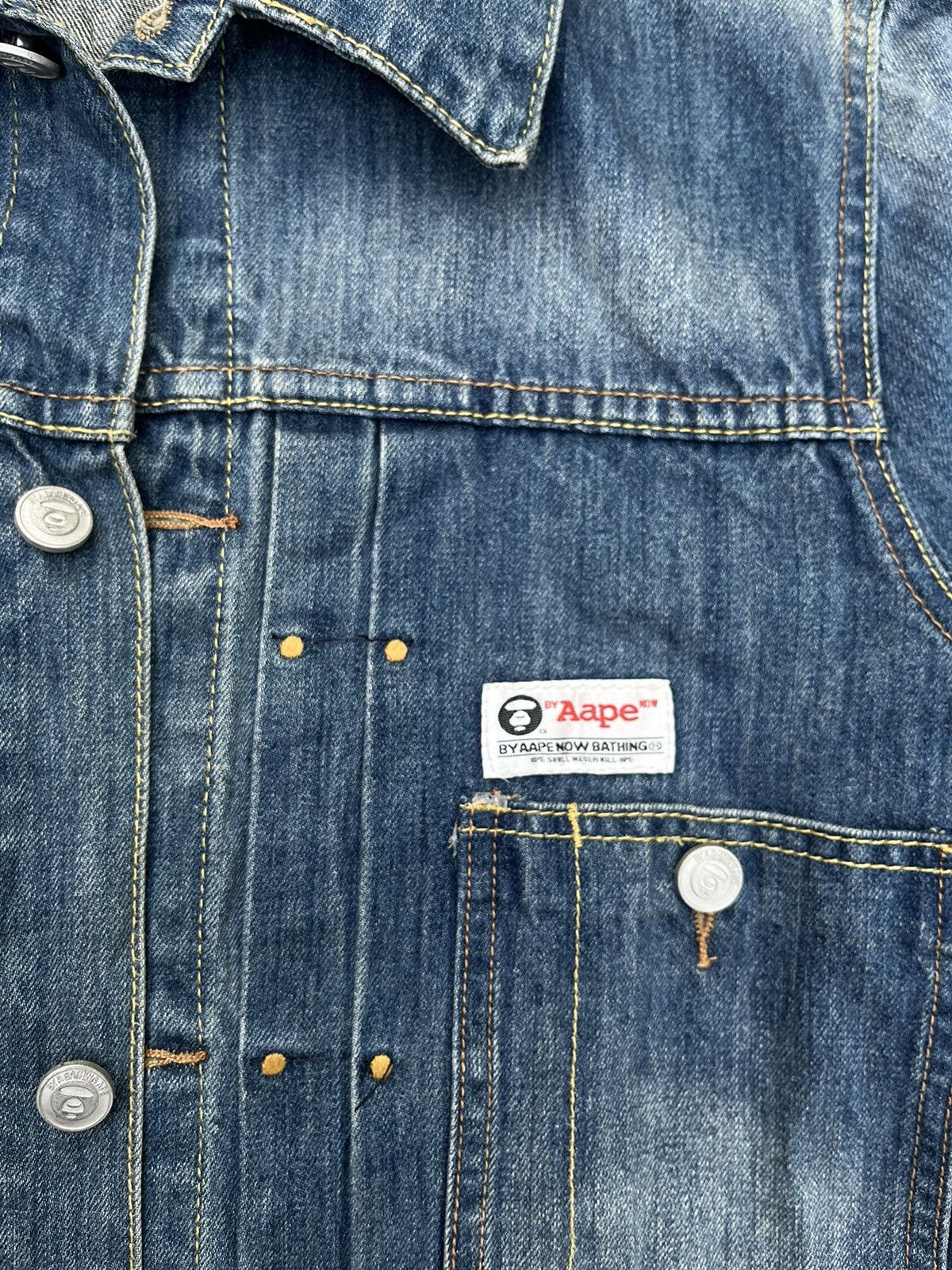 Aape × Supreme × Vintage RARE AAPE DENIM JACKET Size US XXS / EU 40 - 4 Thumbnail