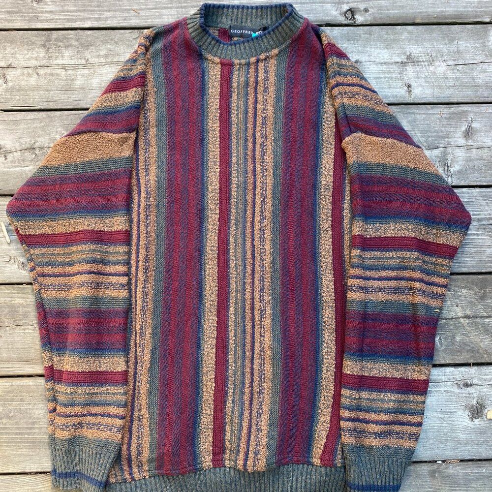 Coogi × Vintage Vintage 90s Geoffery Beene Coogi Style Knit Sweater XL Size US XL / EU 56 / 4 - 2 Thumbnail
