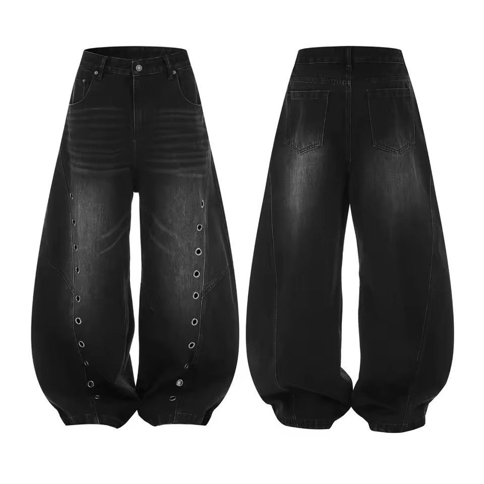 Jean Washed Designer Y2k Wide Leg Baggy Jeans Trousers Size US 32 / EU 48 - 6 Thumbnail