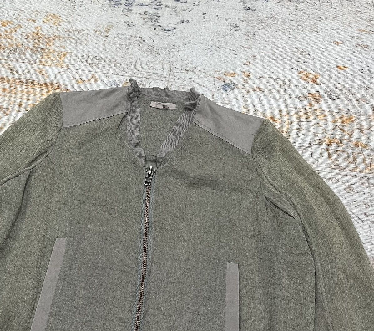 Helmut Lang 🛎️Need gone🛎️ Helmut Lang Concrete Raw Grey Bomber Jacket Size US S / EU 44-46 / 1 - 3 Thumbnail