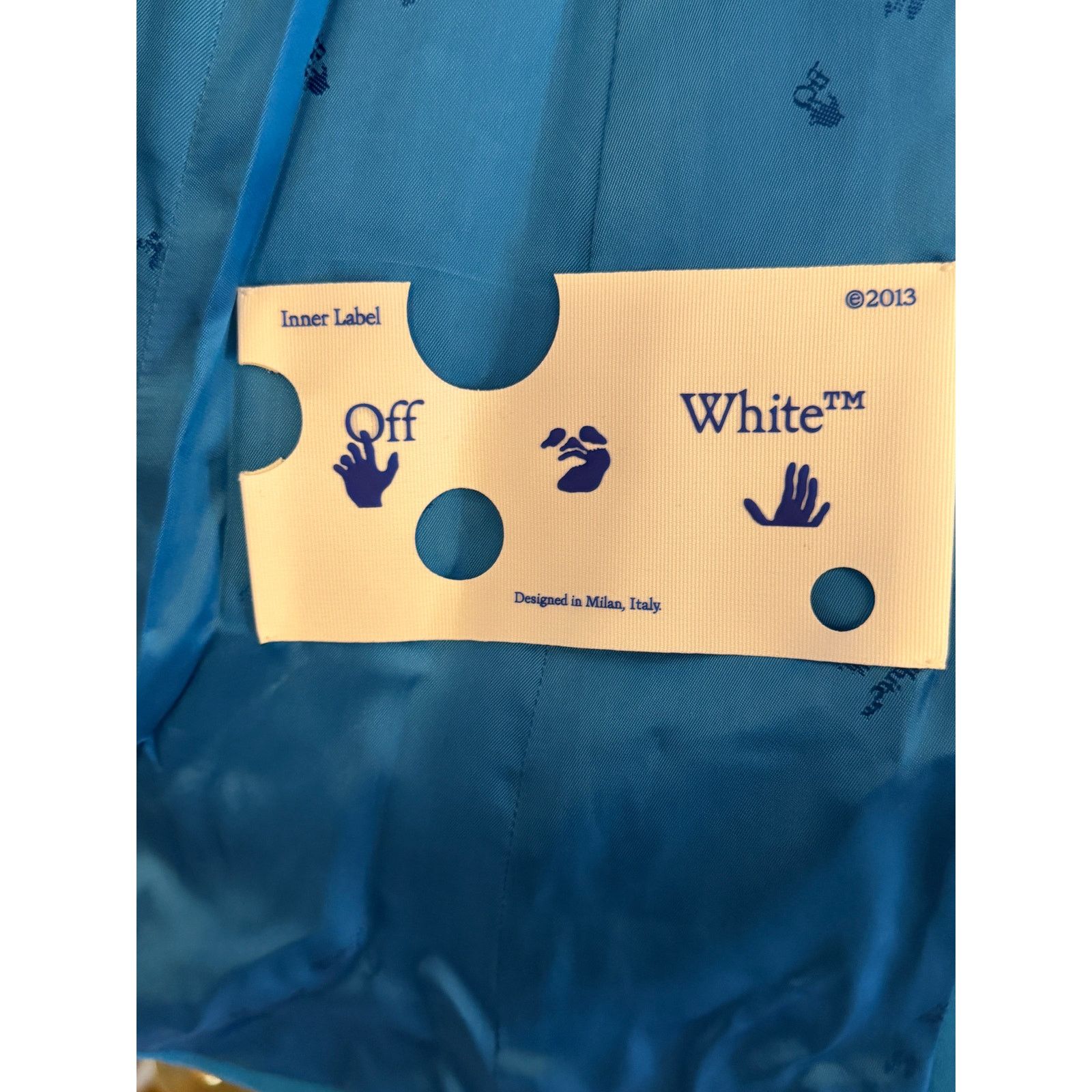 Off-White Off White NWT Women's Blue-White Cady Oversized Blazer Size L / US 10 / IT 46 - 10 Thumbnail