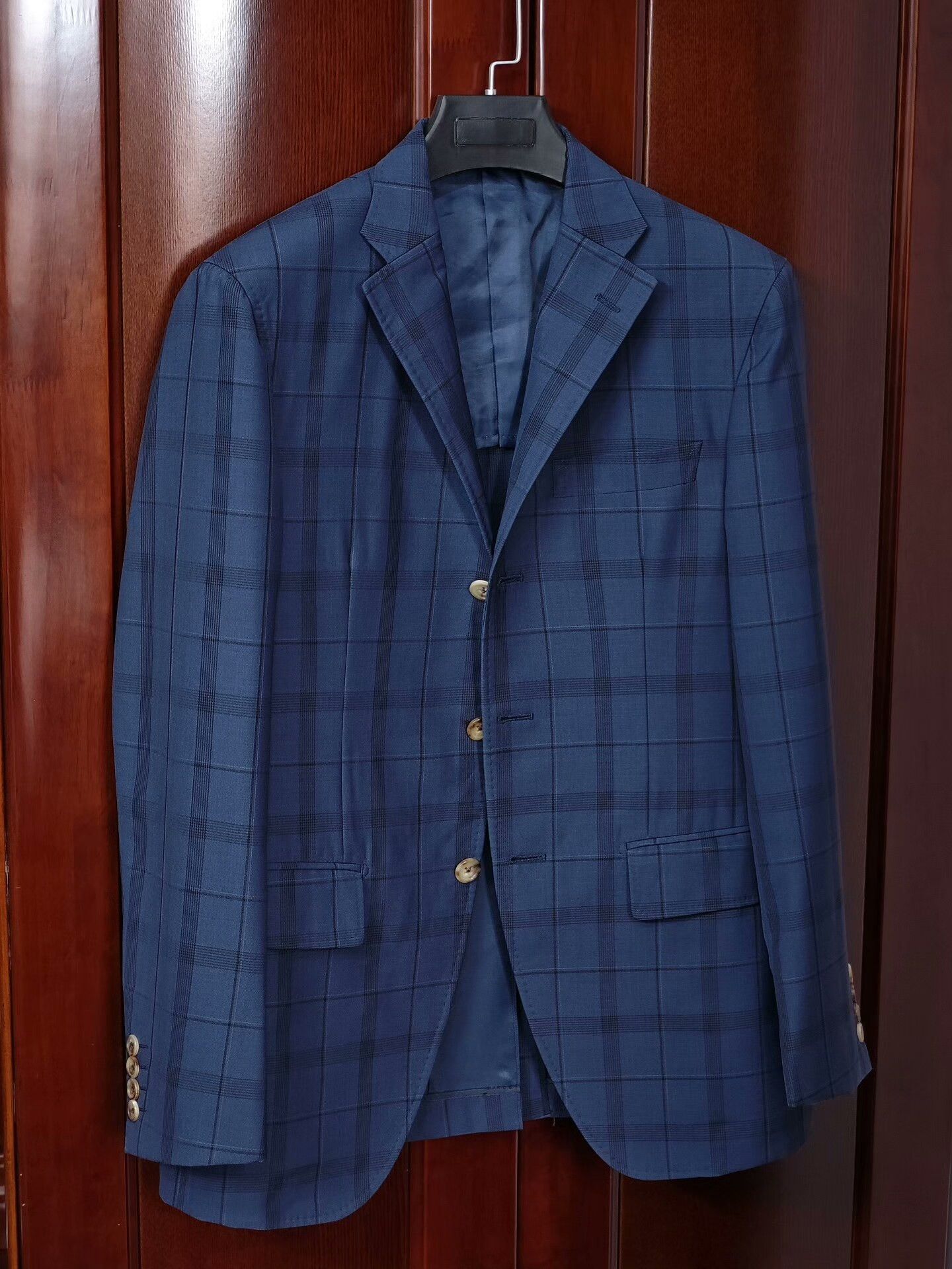Japanese Brand Custom Wool Blazer with Plaid Pattern Size US M / EU 48-50 / 2 - 1 Thumbnail