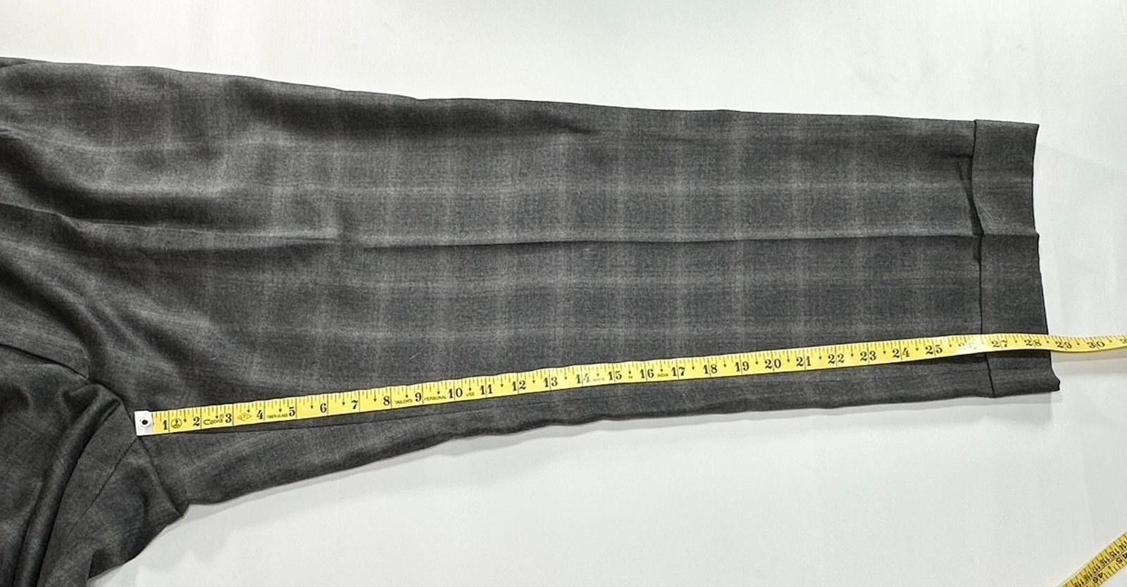 Zanella Zanella Bennett Pleated Checked Wool Pants Gray Mens 40/28 Size US 40 / EU 56 - 5 Thumbnail