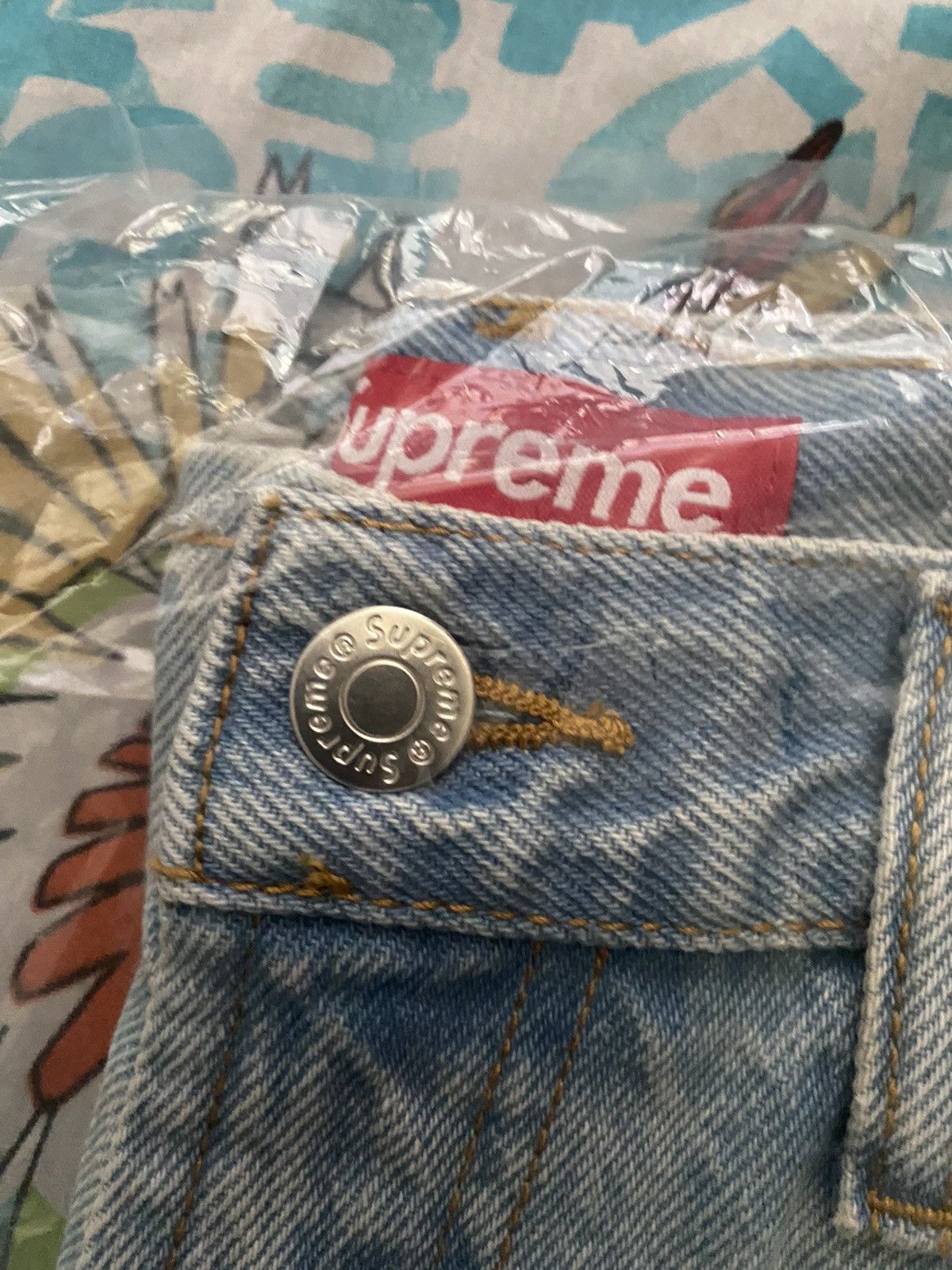 Supreme Supreme Baggy Jean FW24 Light Washed Indigo 32 Size US 32 / EU 48 - 5 Thumbnail