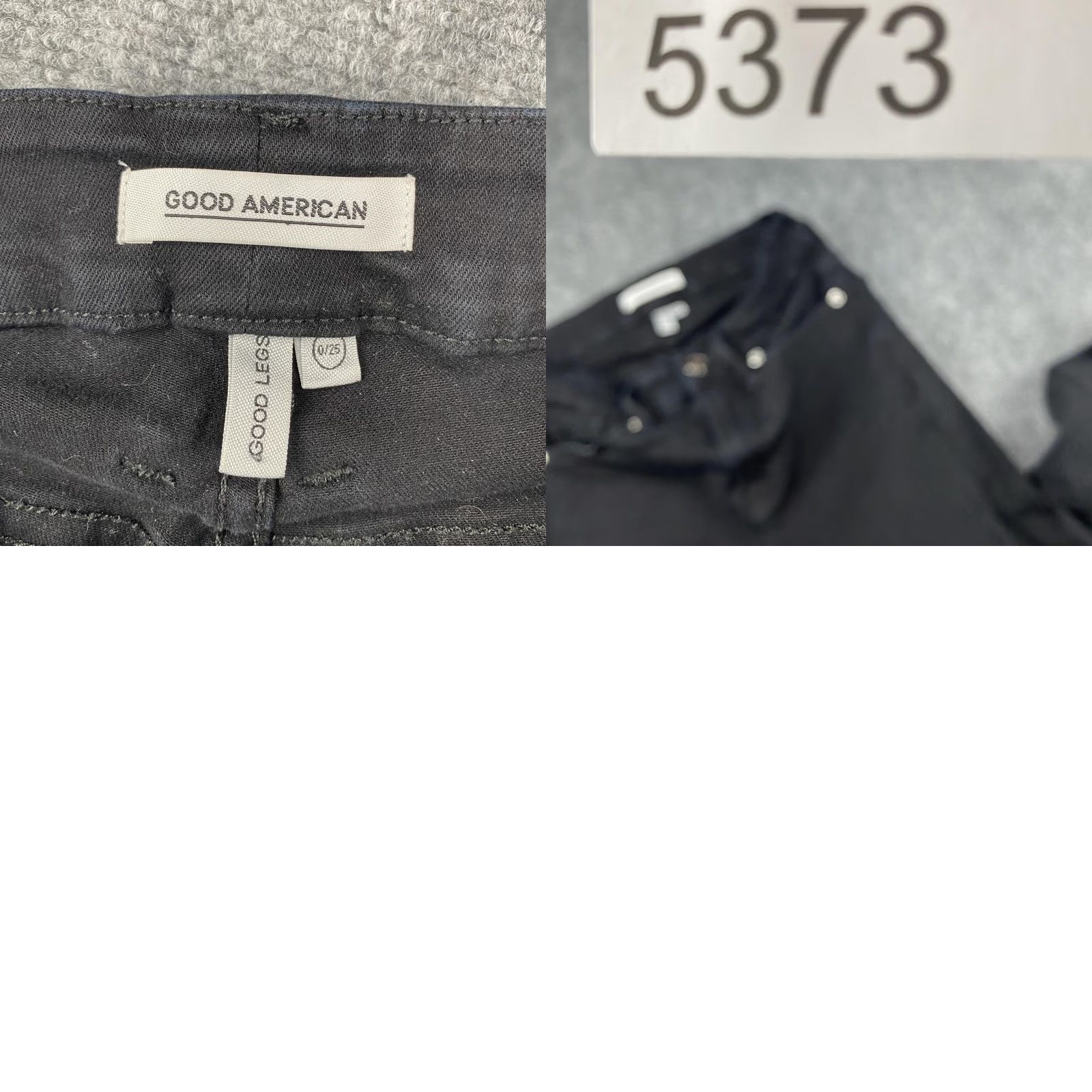 Good American Good American Jeans Womens 0/25 Black Skinny Stretch Denim High Rise 5-Pocket Zip Closed Slim Leg Jeans Womens Size 42" / US 20 - 9 Thumbnail