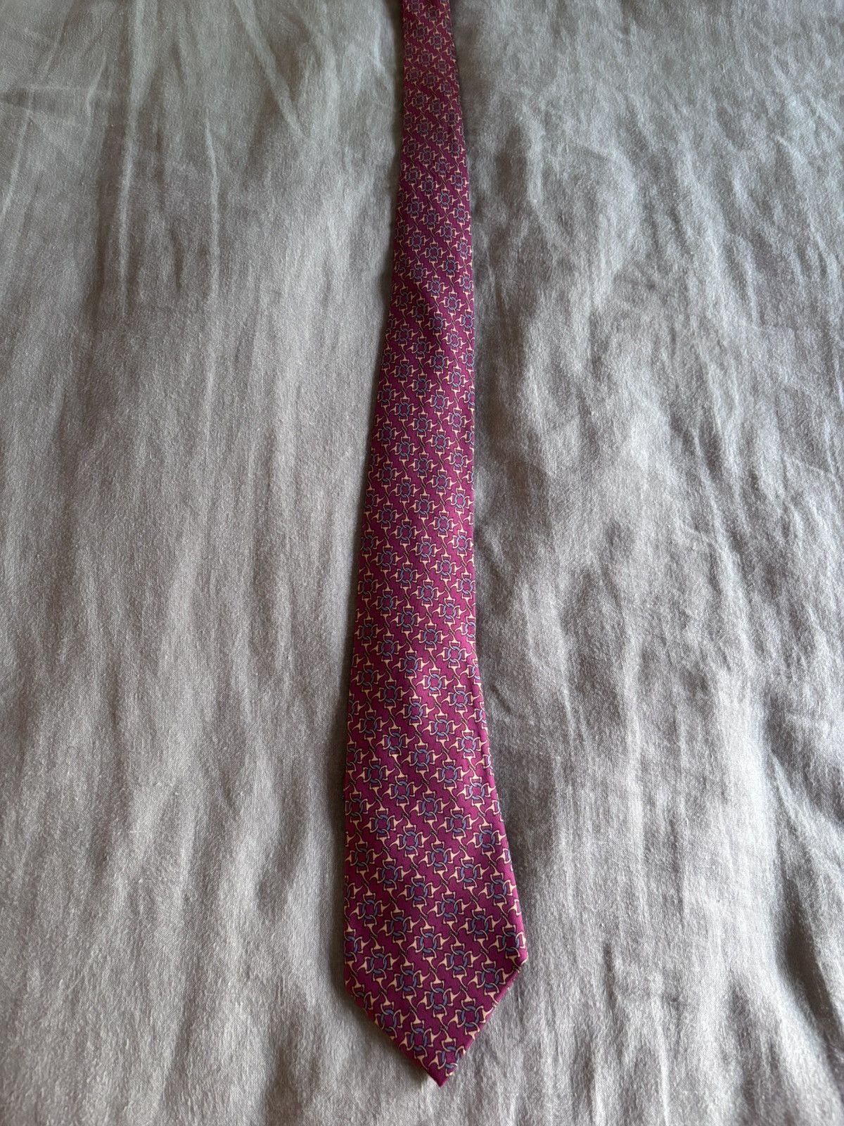 Hermes Hermes Mens Silk Neck Tie made in France Size ONE SIZE - 4 Thumbnail