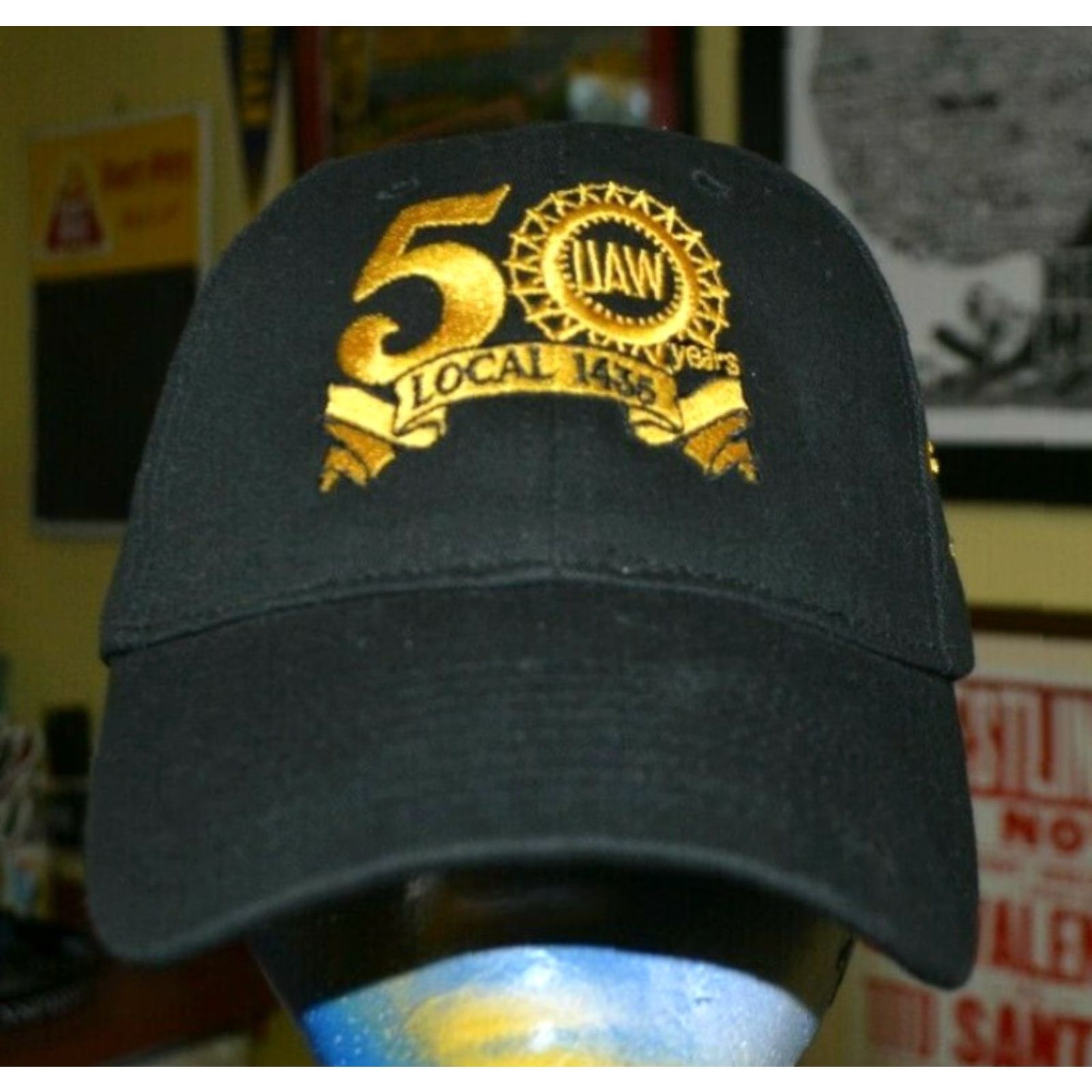 Vintage VINTAGE UAW 50 Local 1435 Hat Cap Bayside Black Adjustable Men 100% Cotton Ball Cap 1 Size Fits Most Size ONE SIZE - 2 Thumbnail