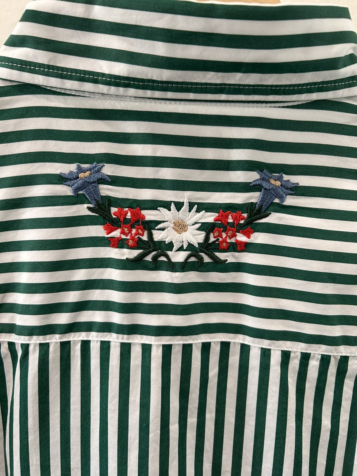 Noah BNWT SS22 Bengal Stripe Shirt White/Green size M Size US M / EU 48-50 / 2 - 4 Thumbnail
