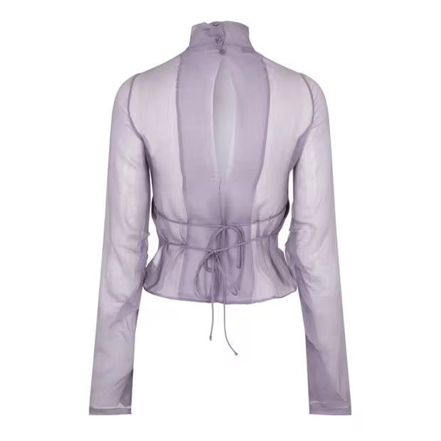 Dries Van Noten o1g2r1mq1024 Shirt in Lilac Size M / US 6-8 / IT 42-44 - 2 Thumbnail