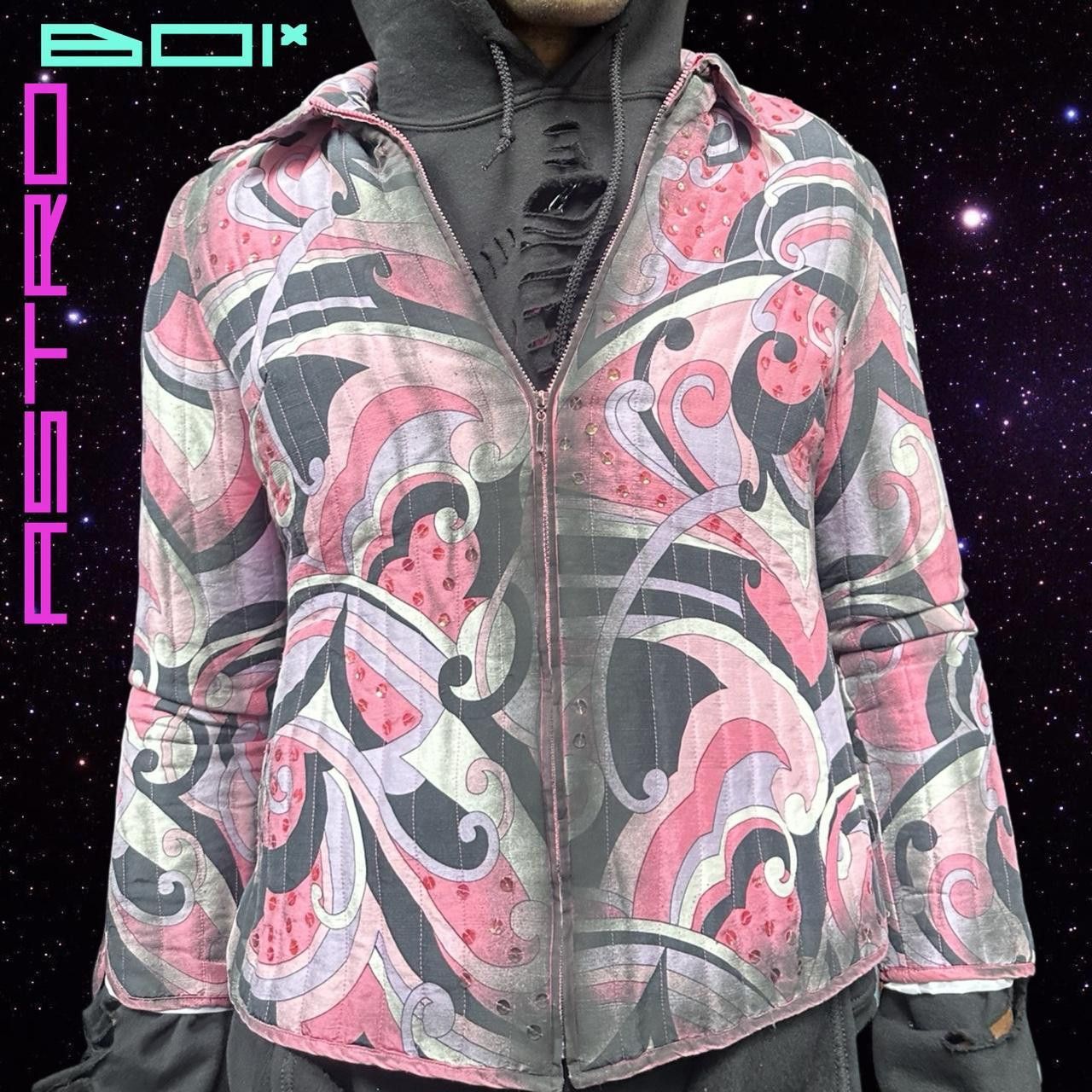 Other × Vintage ASTROBOI* Pink Pucci Print Quilted Jacket - Large Size L / US 10 / IT 46 - 2 Thumbnail