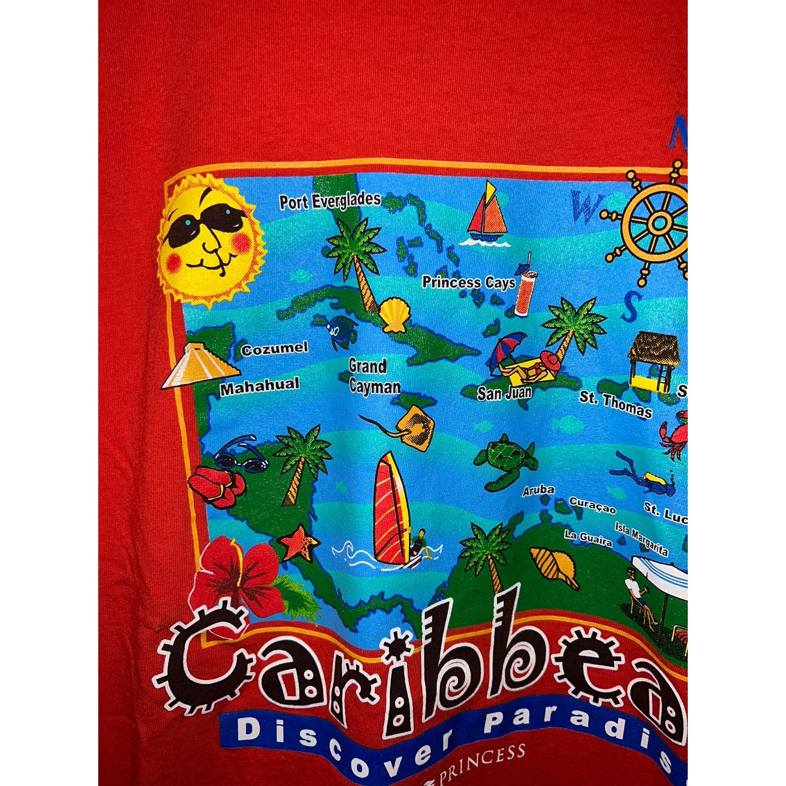 Vintage Vintage Princess Cruise Shirt Caribbean Graphic Tee 90s VTG Size US L / EU 52-54 / 3 - 2 Thumbnail