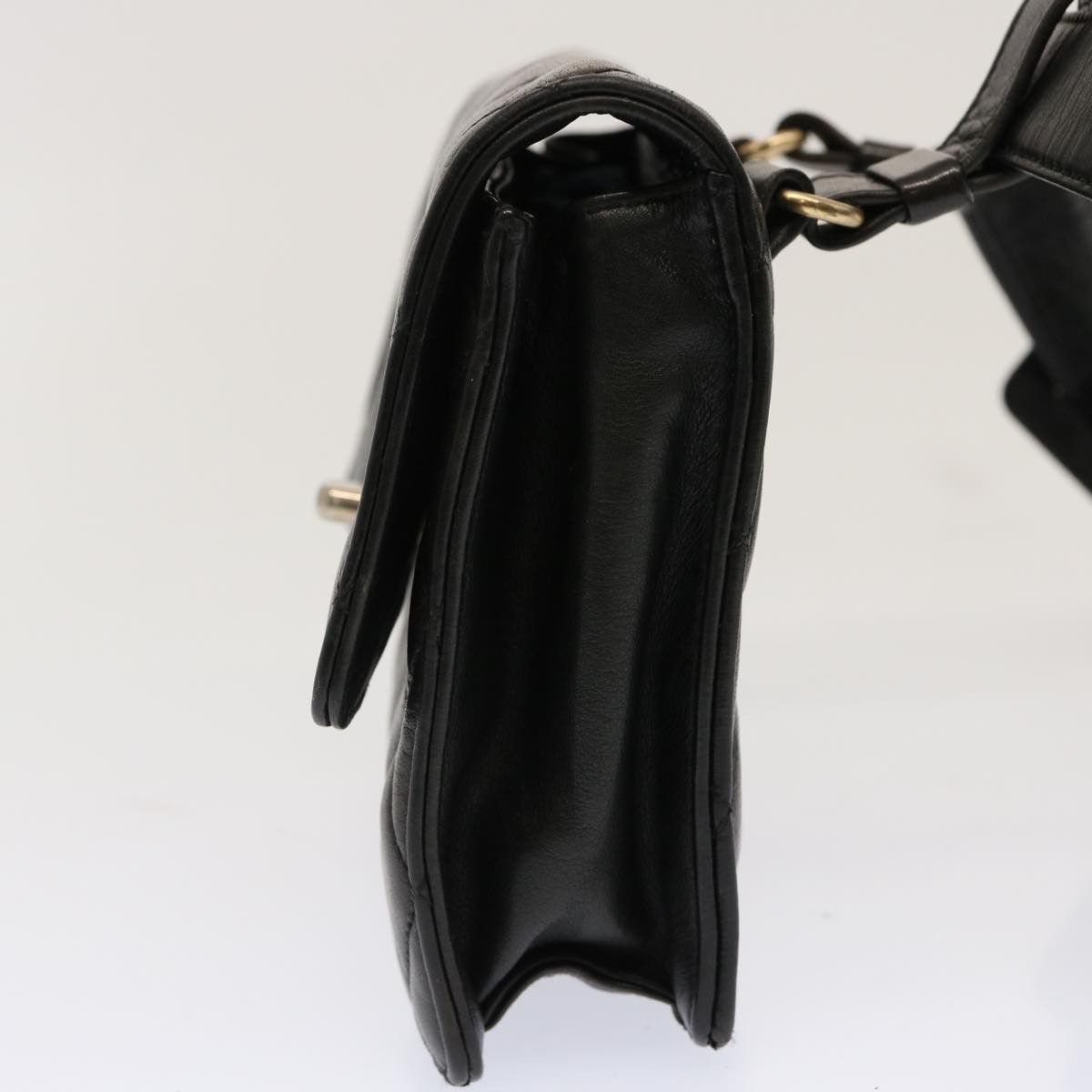 Chanel CHANEL Matelasse Turn Lock Waist Bag Lamb Skin Black CC Size ONE SIZE - 3 Thumbnail