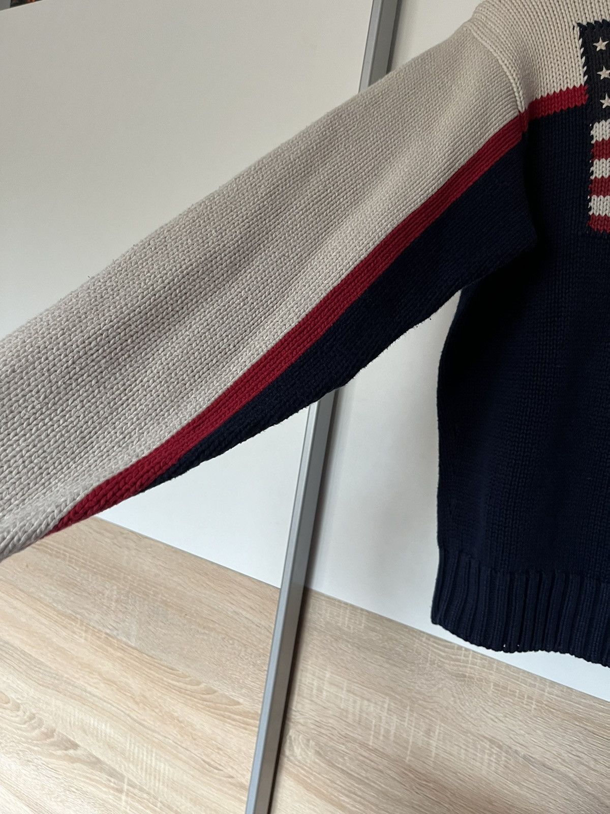 Polo Ralph Lauren × Vintage VTG 90’s Limited Edition Ralph Lauren USA Flag Knit Sweater Size US M / EU 48-50 / 2 - 6 Thumbnail