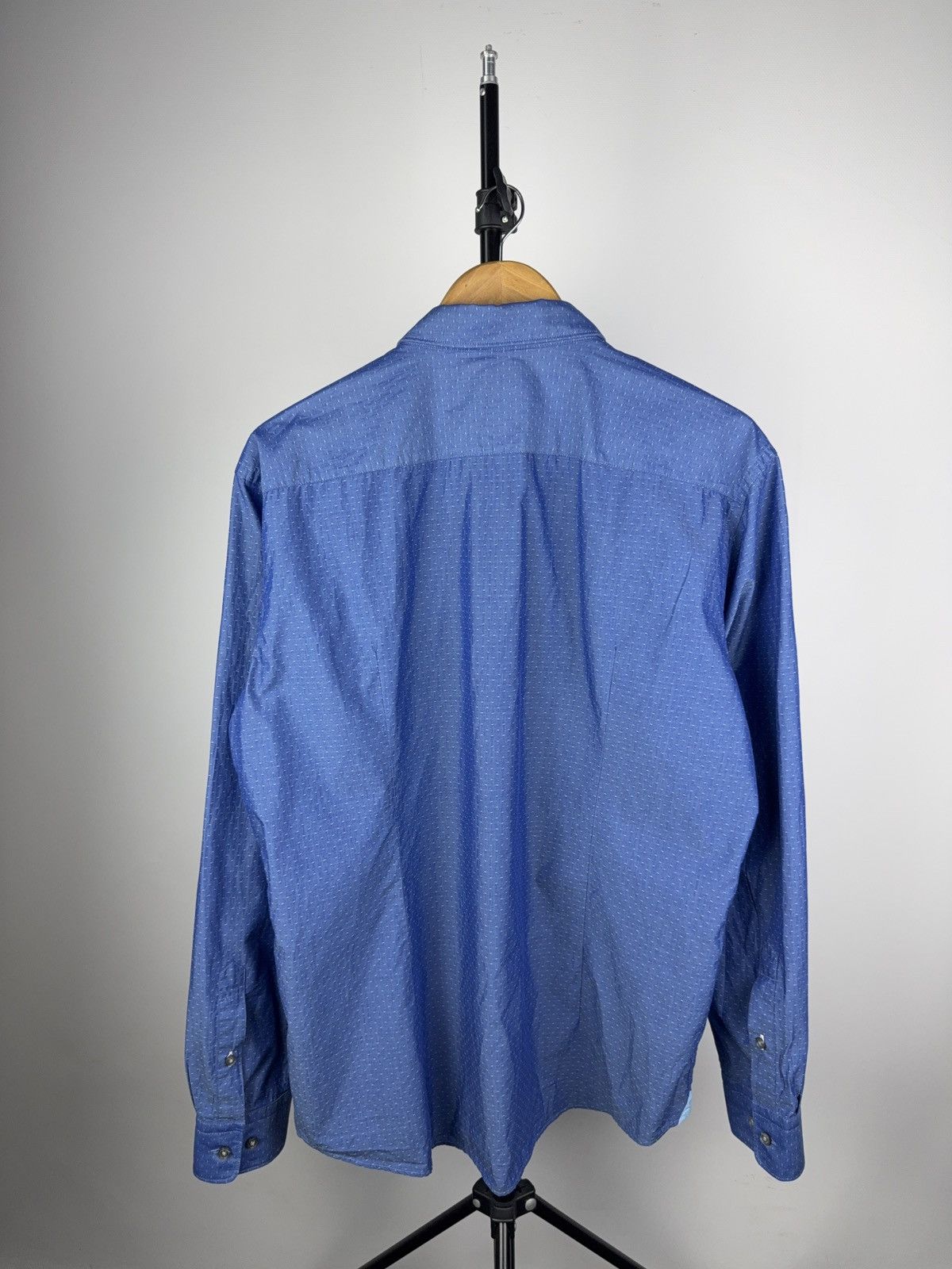 Designer × Hugo Boss Hugo Boss Blue Slim Fit Dress Shirt Micro Dot XL Size US XL / EU 56 / 4 - 7 Thumbnail