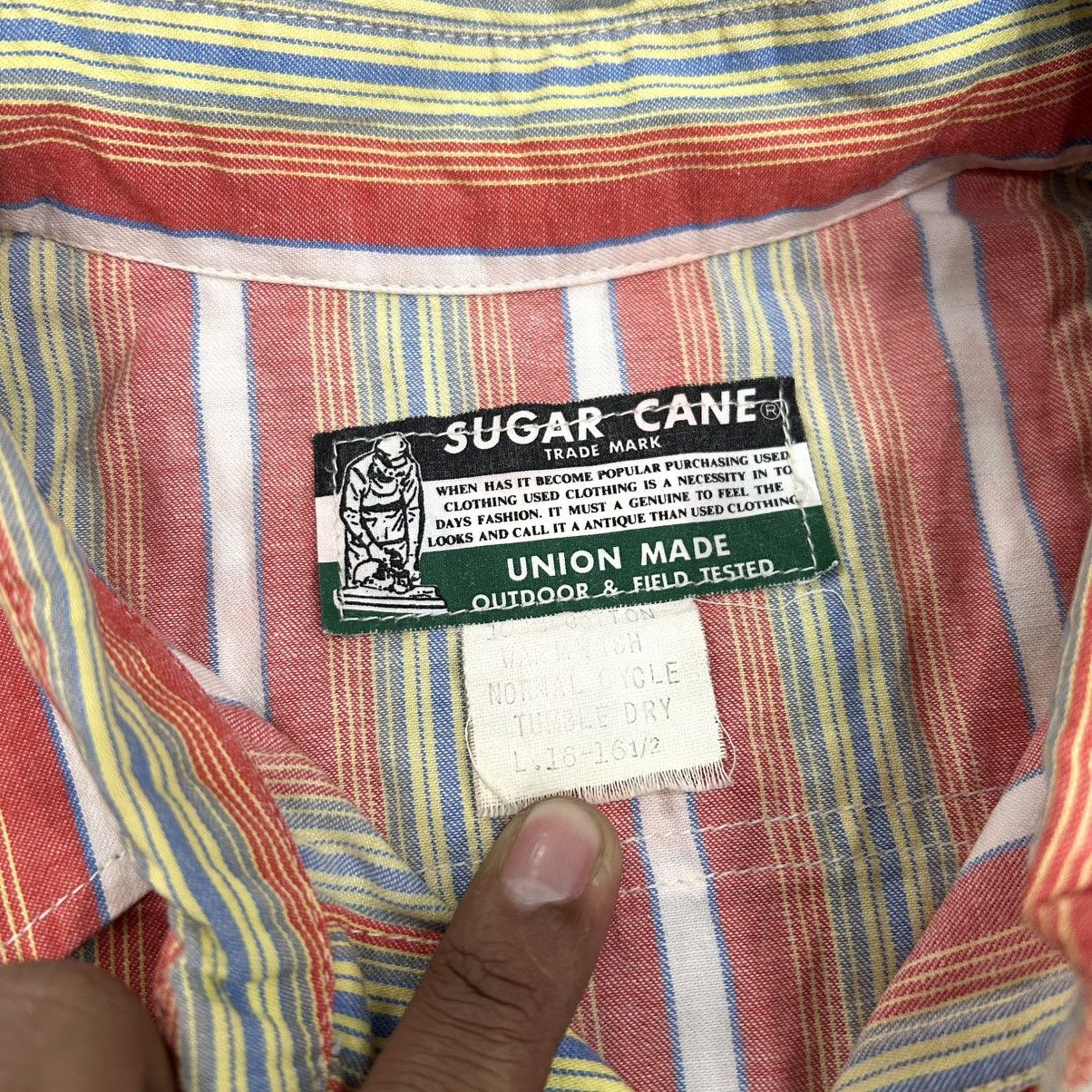 Sugar Cane Vintage 90s Sugar Cane Shirt Button Up Flanel Long Slevee Size US XL / EU 56 / 4 - 4 Thumbnail