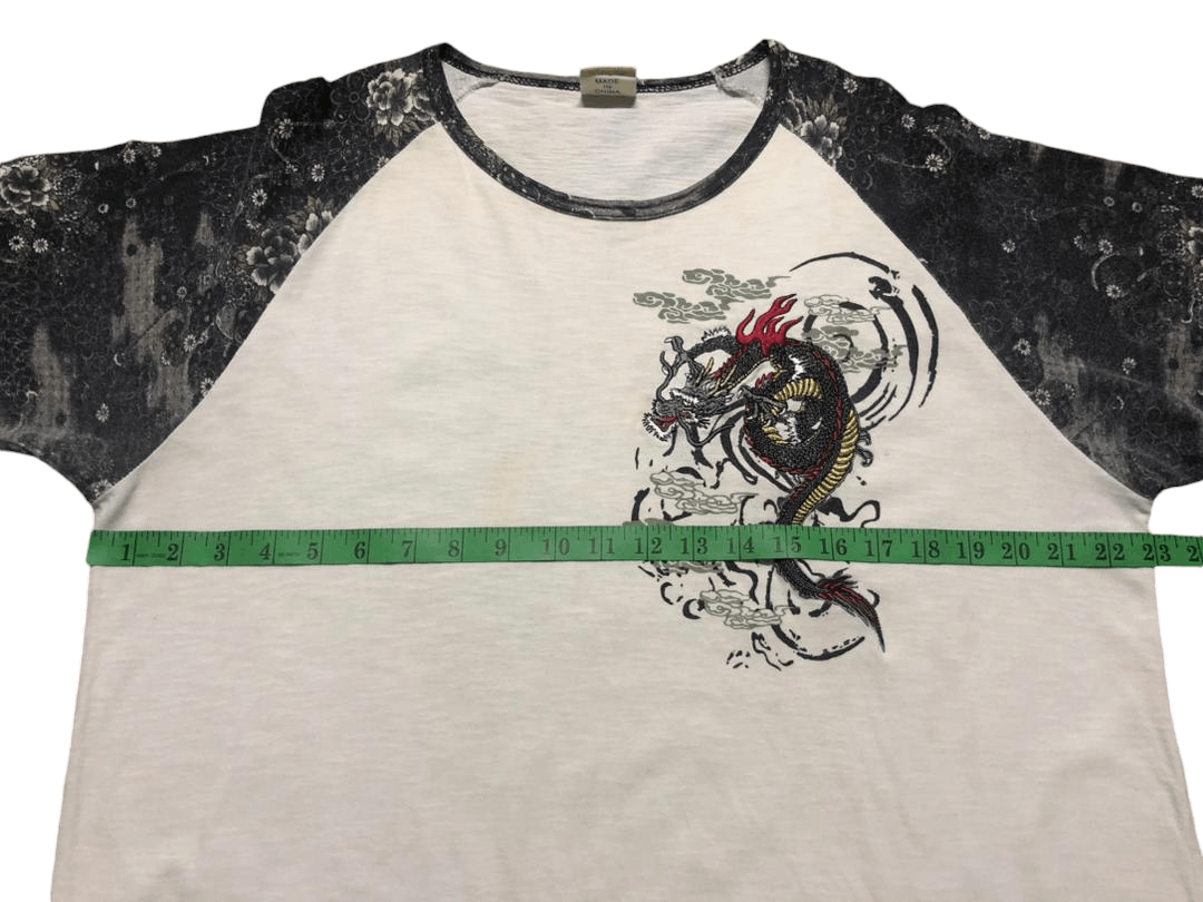Japanese Brand Sukajan T-shirt Dragon Over Print Shirt Sleeve Tee Size US L / EU 52-54 / 3 - 23 Thumbnail