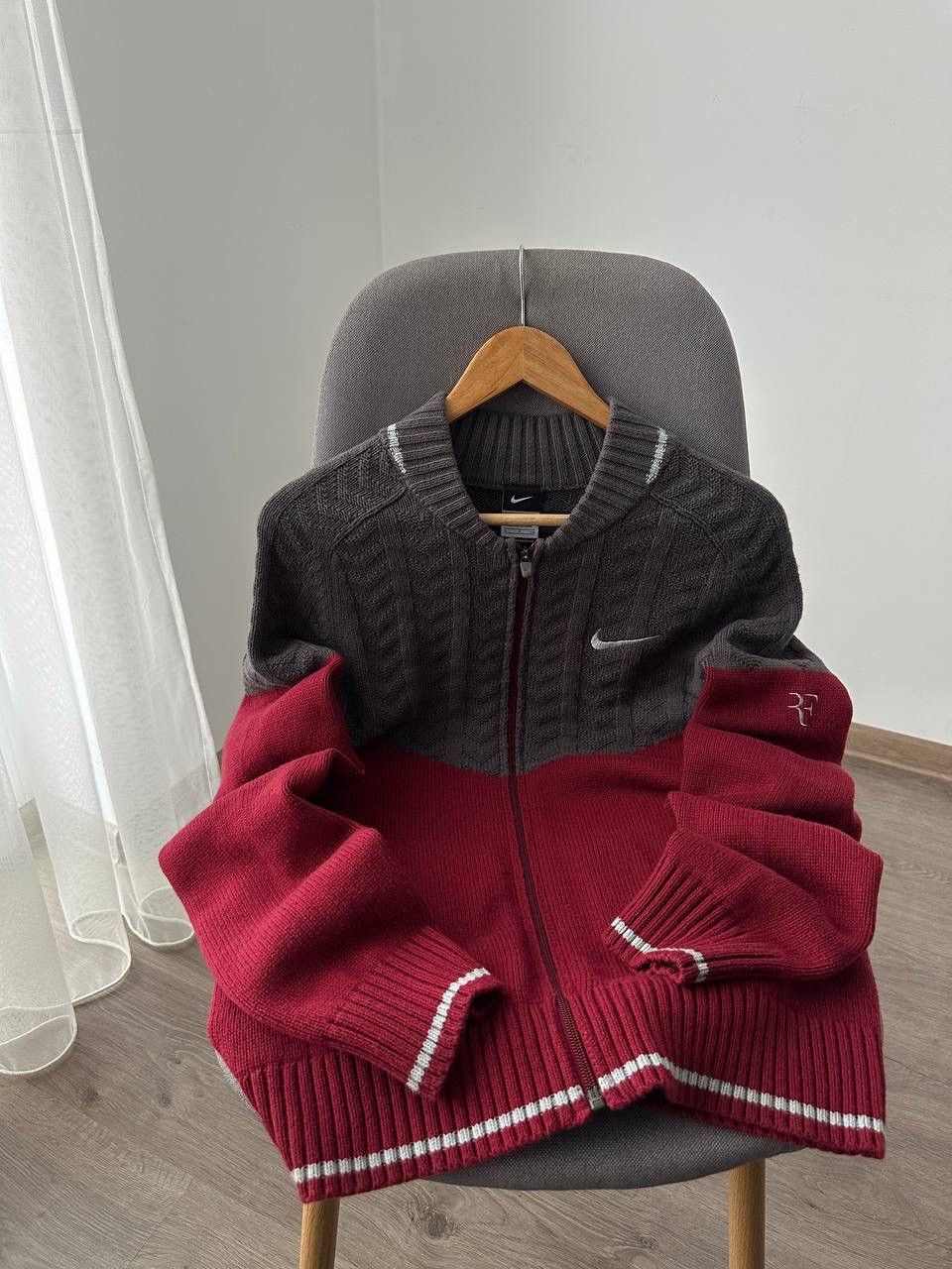 Nike × Vintage Vintage Nike Premier Roger Federer Team Red Sweater Size US S / EU 44-46 / 1 - 7 Thumbnail