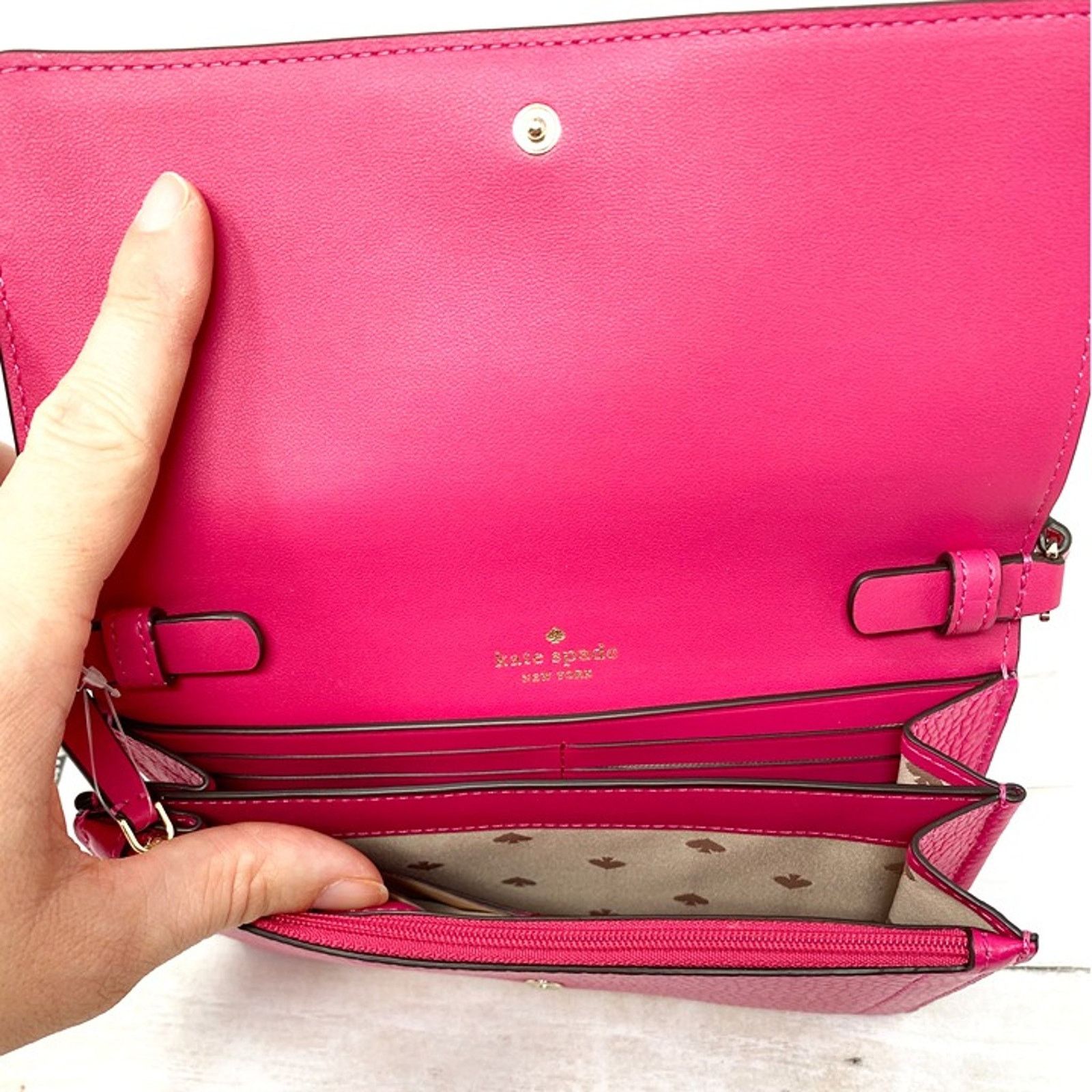 Kate Spade Kate Spade Harlow Wallet On A String in Pink Ruby wlr00081 Size ONE SIZE - 5 Thumbnail